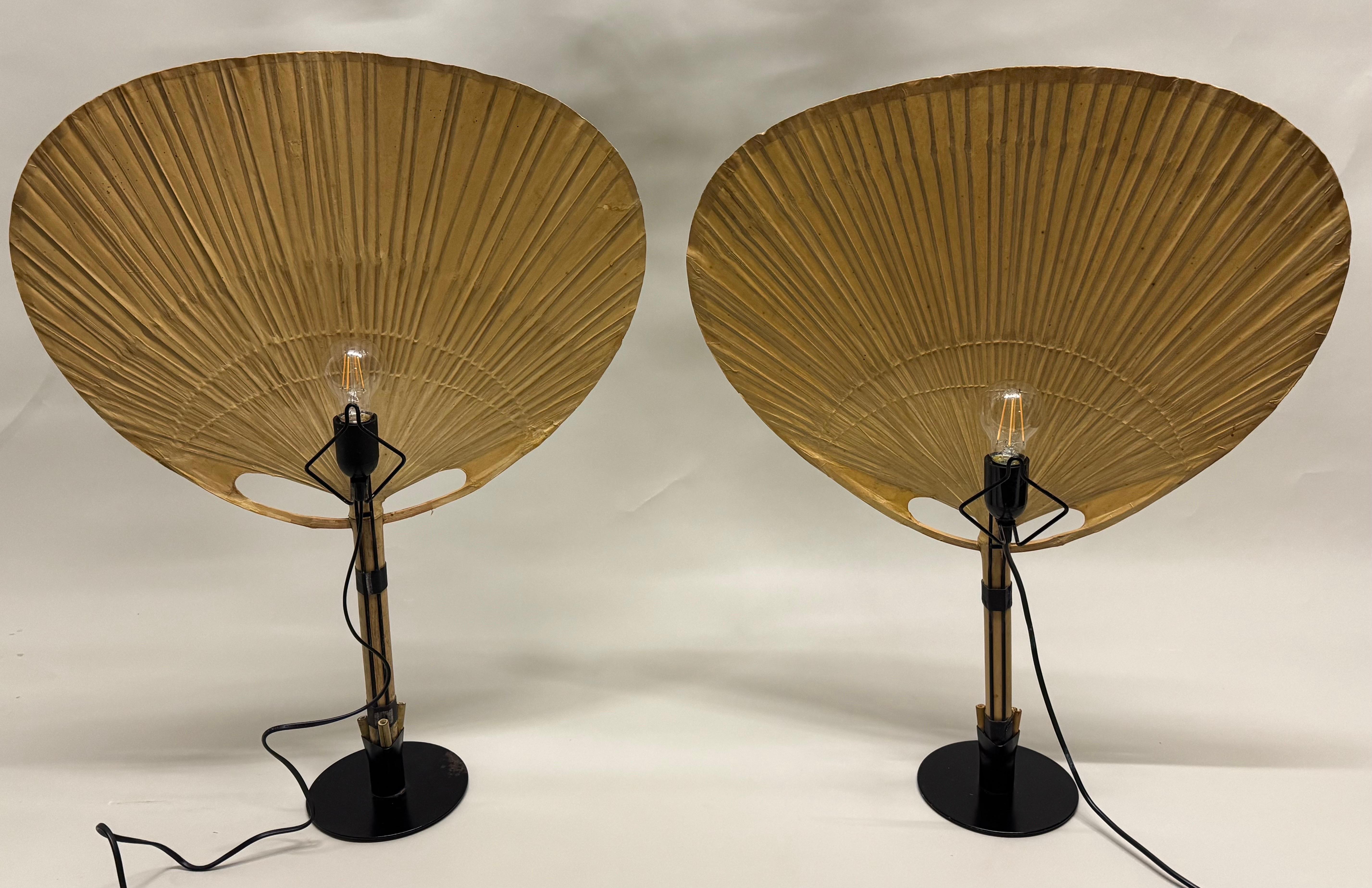 Rara lampada da tavolo Uchiwa II di Ingo Maurer, circa anni '70 In condizioni buone in vendita a Wiesbaden, Hessen