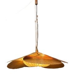 Rare "Hana I" Uchiwa Pendant Light by Ingo Maurer for Design M, 1970s