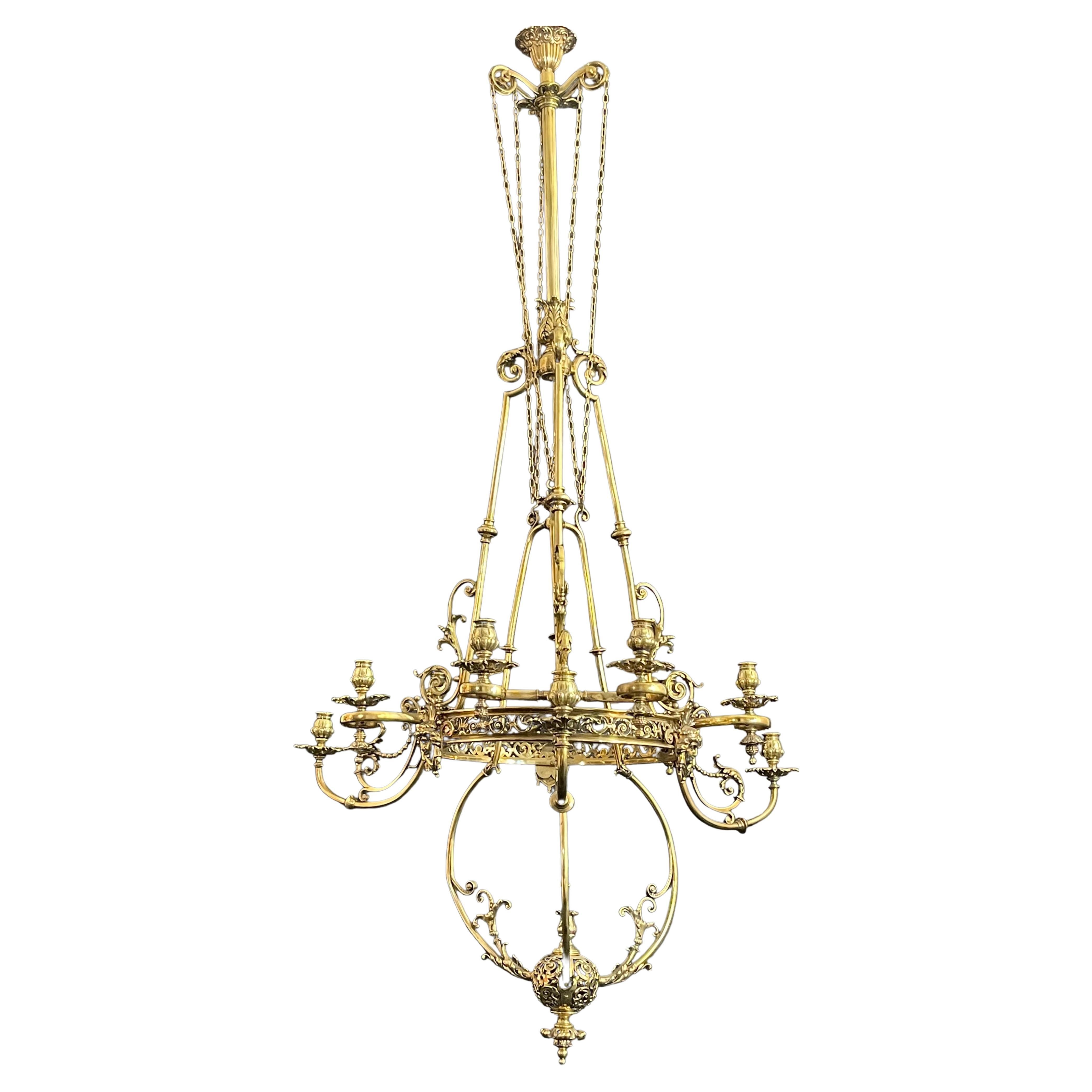 Spectacular Neoclassical Ormolu Chandelier, 18th Century For Sale