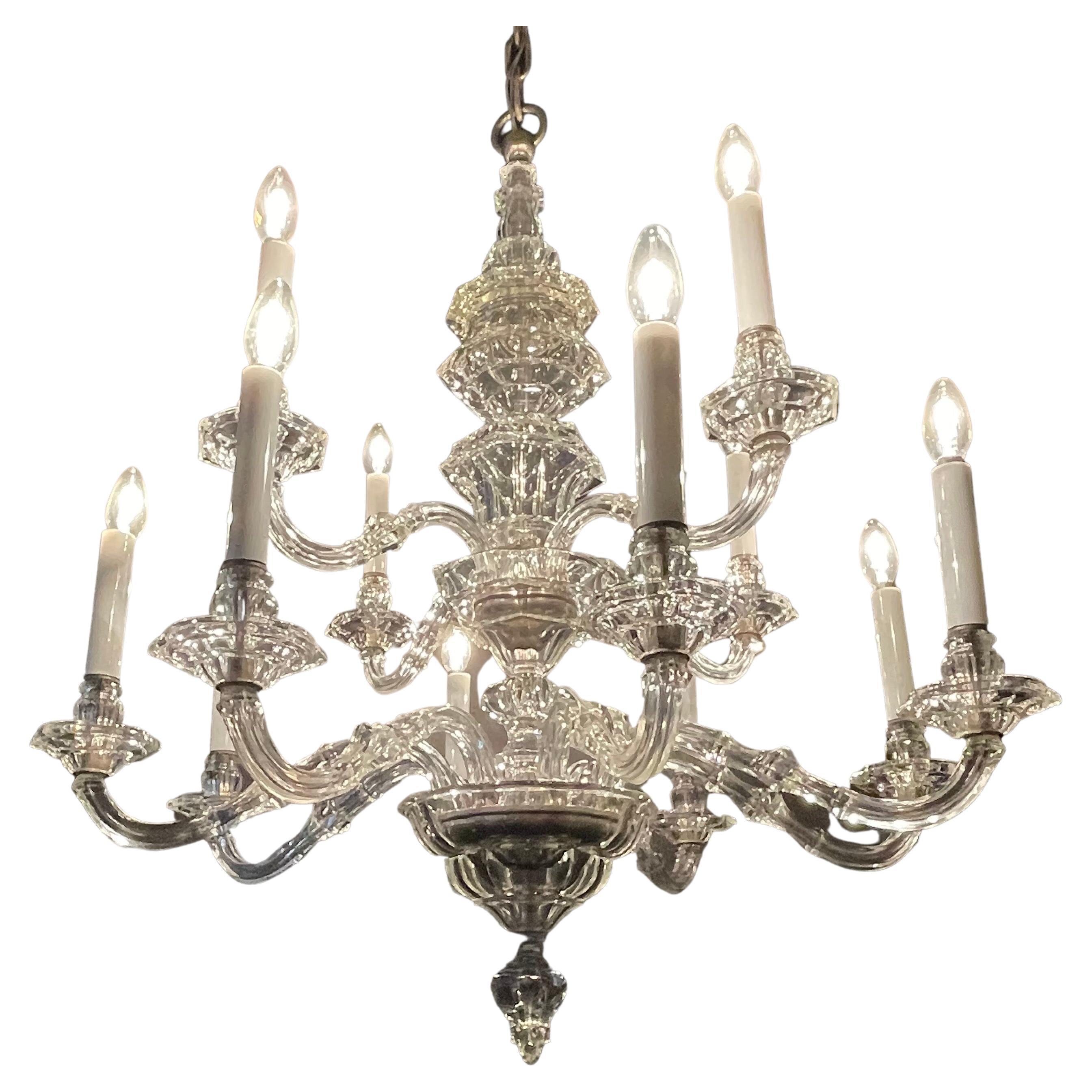 Raro lampadario di cristallo di J. & L. Lobmeyr, Vienna, fine XIX secolo in vendita