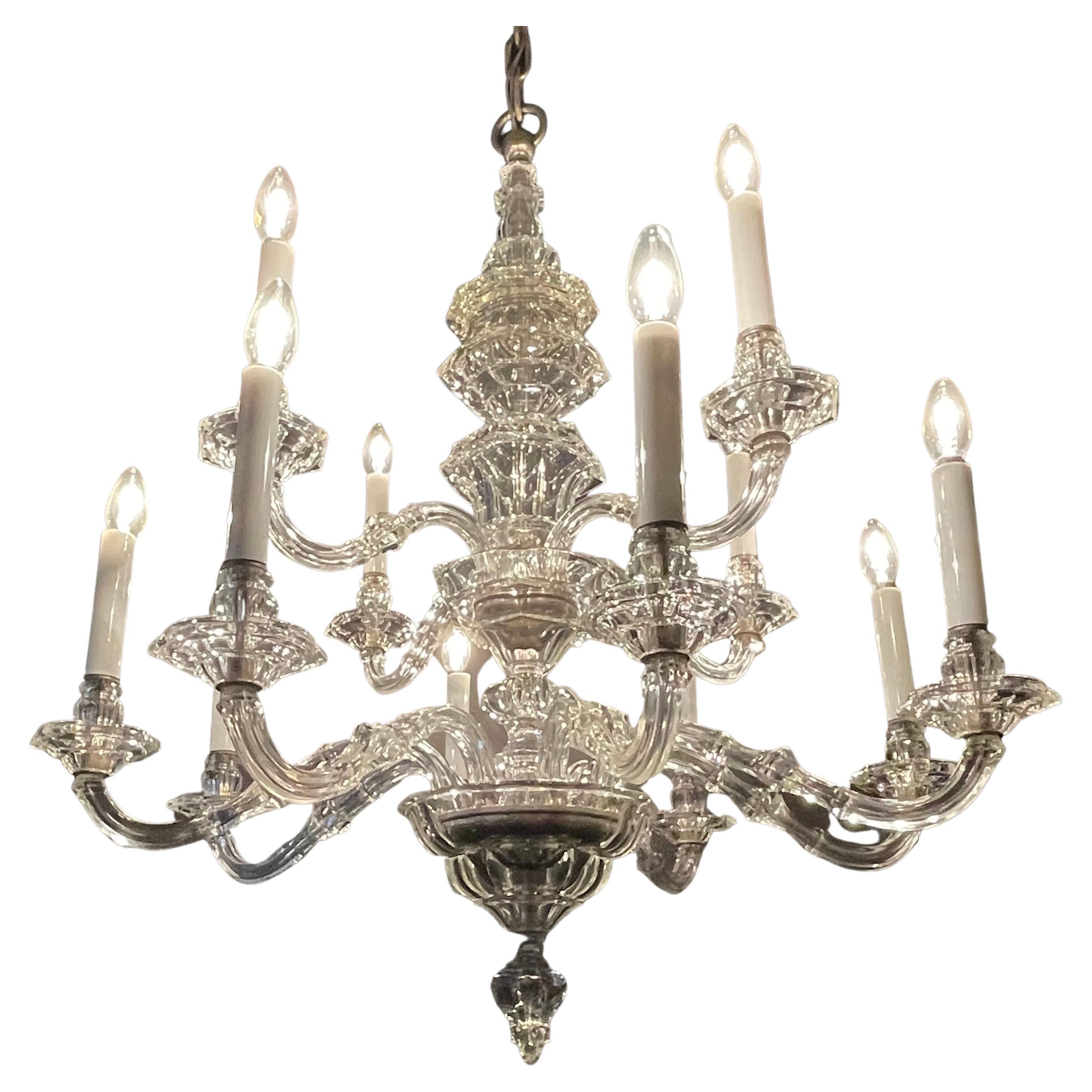 Rare Large Crystal Chandelier by J. & L. Lobmeyr, Vienna, Late 19th Century