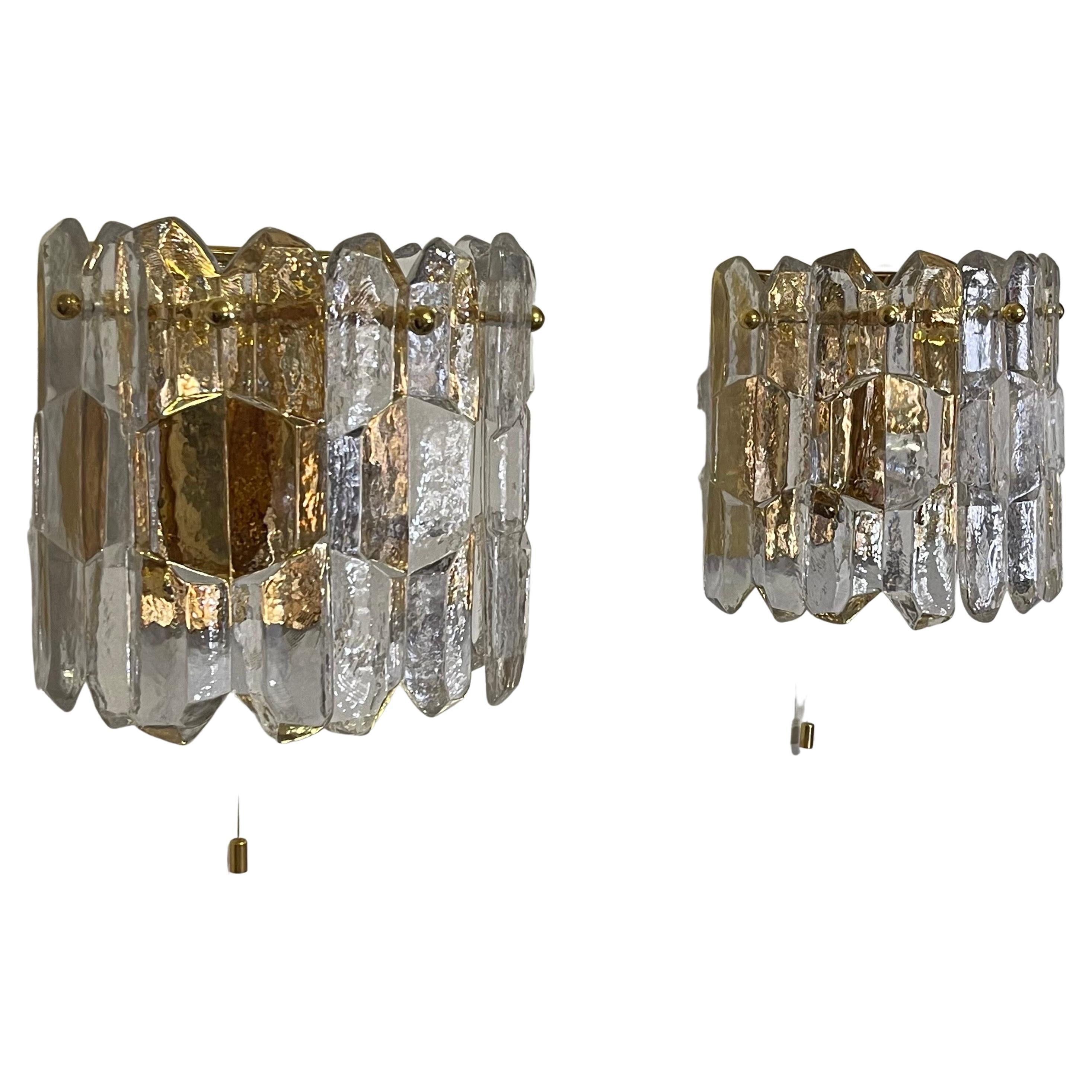 Pair of Large J.T. Kalmar "Palazzo" Wall Sconces, Vienna, 1960s For Sale
