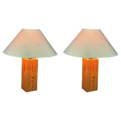 Große Tischlampe aus Kiefernholz von Ingo Maurer für Design M, 1970er Jahre