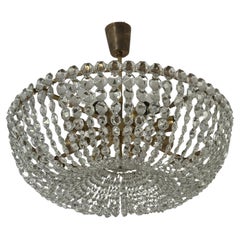Exquisite Cut-Glass Basket Chandelier by J.L Lobmeyr, Vienna, circa 1960s