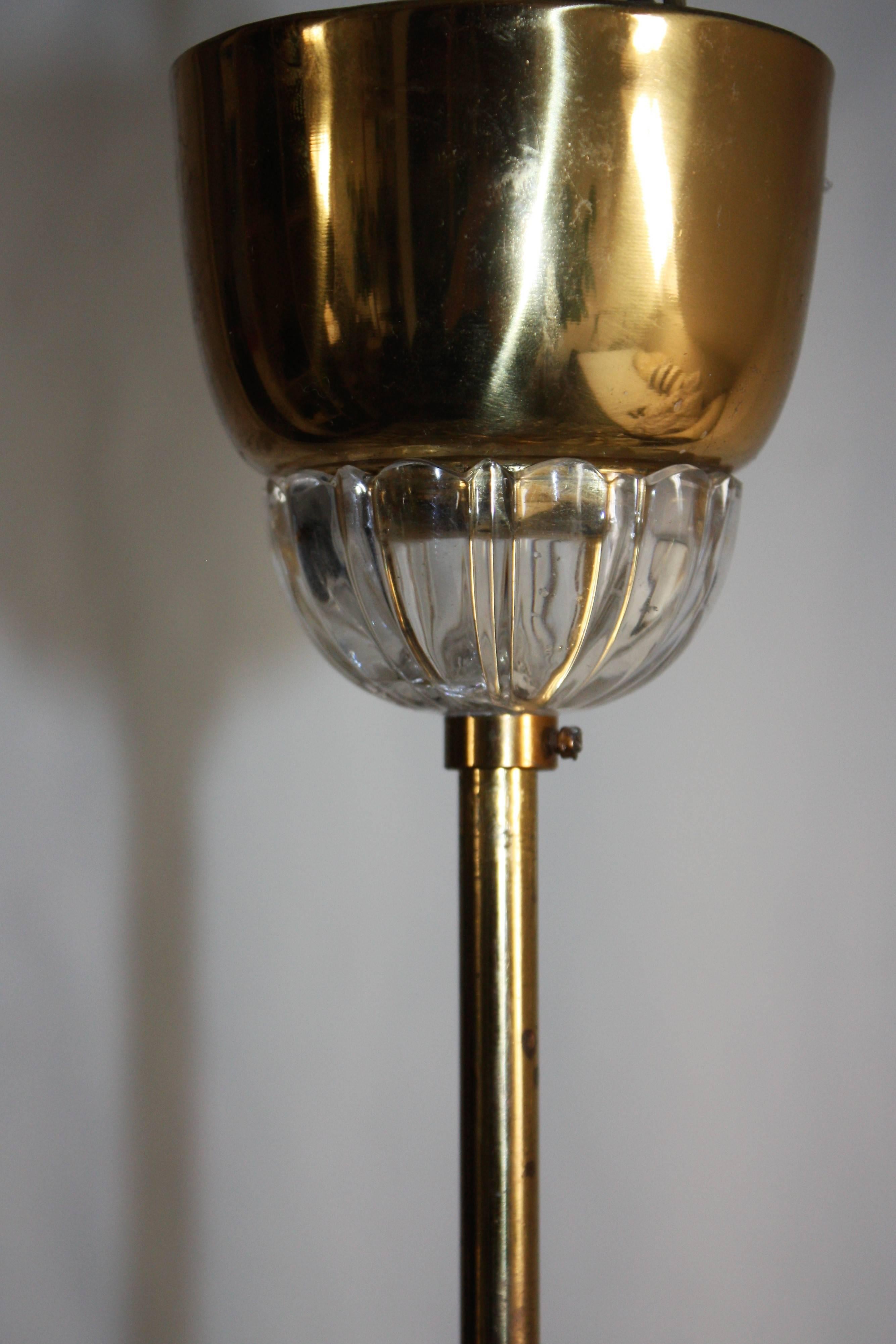 Large Brass and Glass Chandelier  by Bakalowits, Austria, circa 1960s In Excellent Condition In Wiesbaden, Hessen