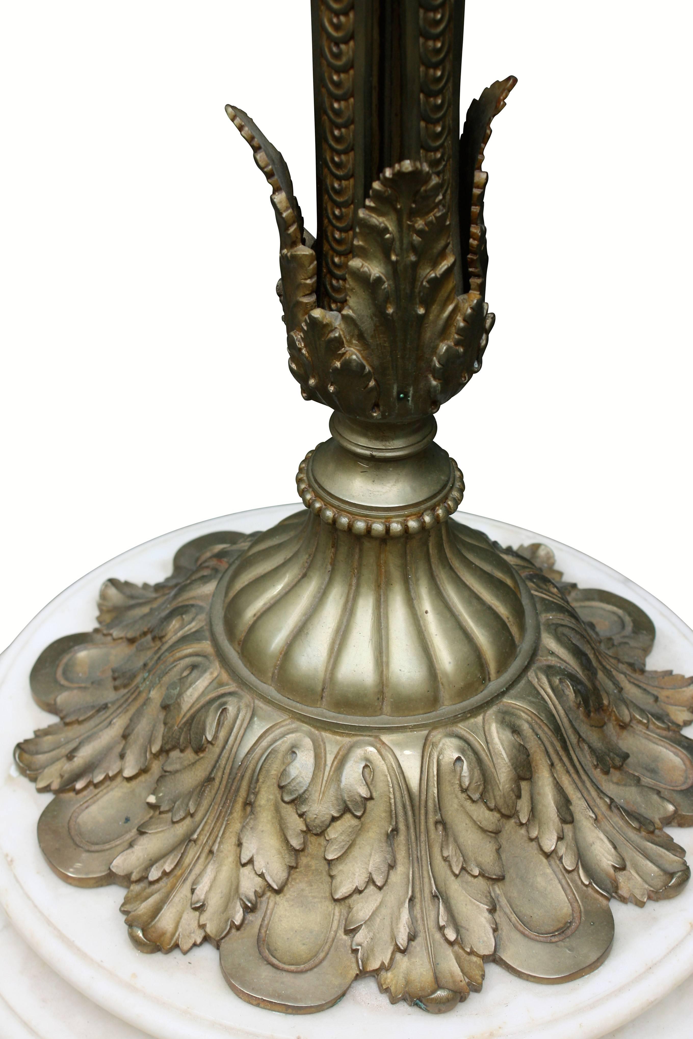 Monumental Floor Lamp, Torchere, Alabaster and Bronze, France, circa 1900s 1