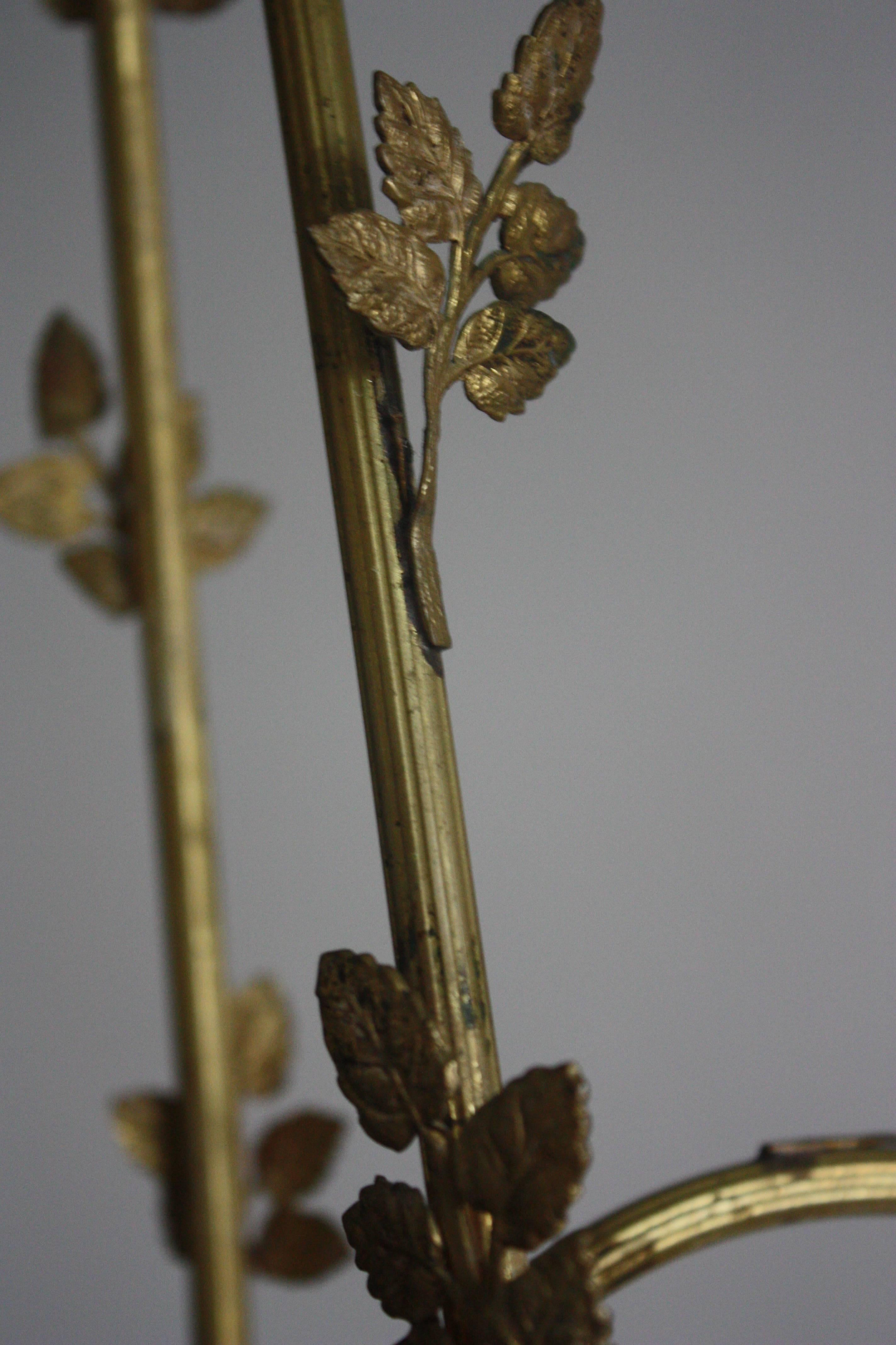 French  Bouquet  Bronze Chandelier, circa 1900s 1