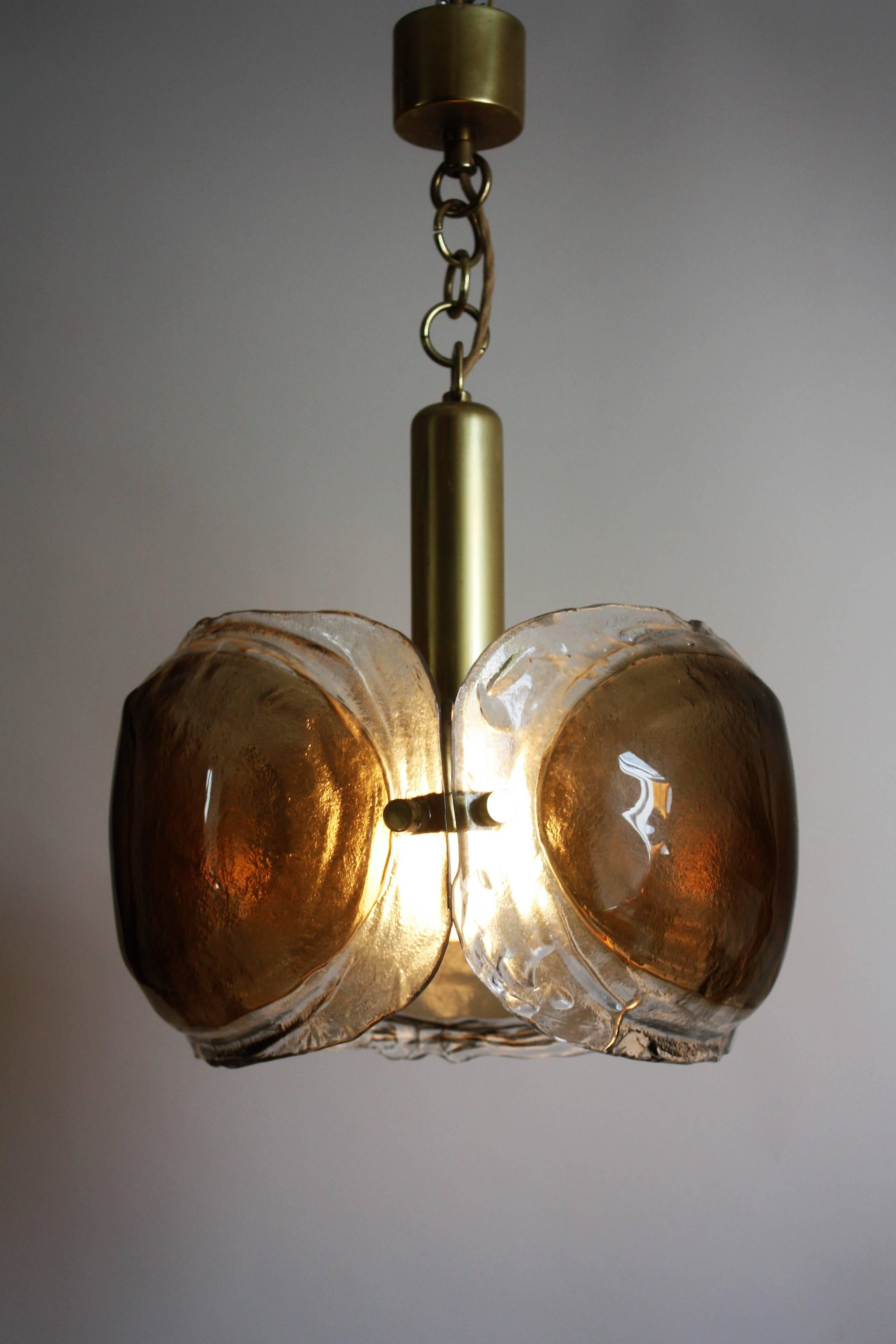 Mid-Century Glass Chandelier by Kaiser, Germany, circa 1960s 1