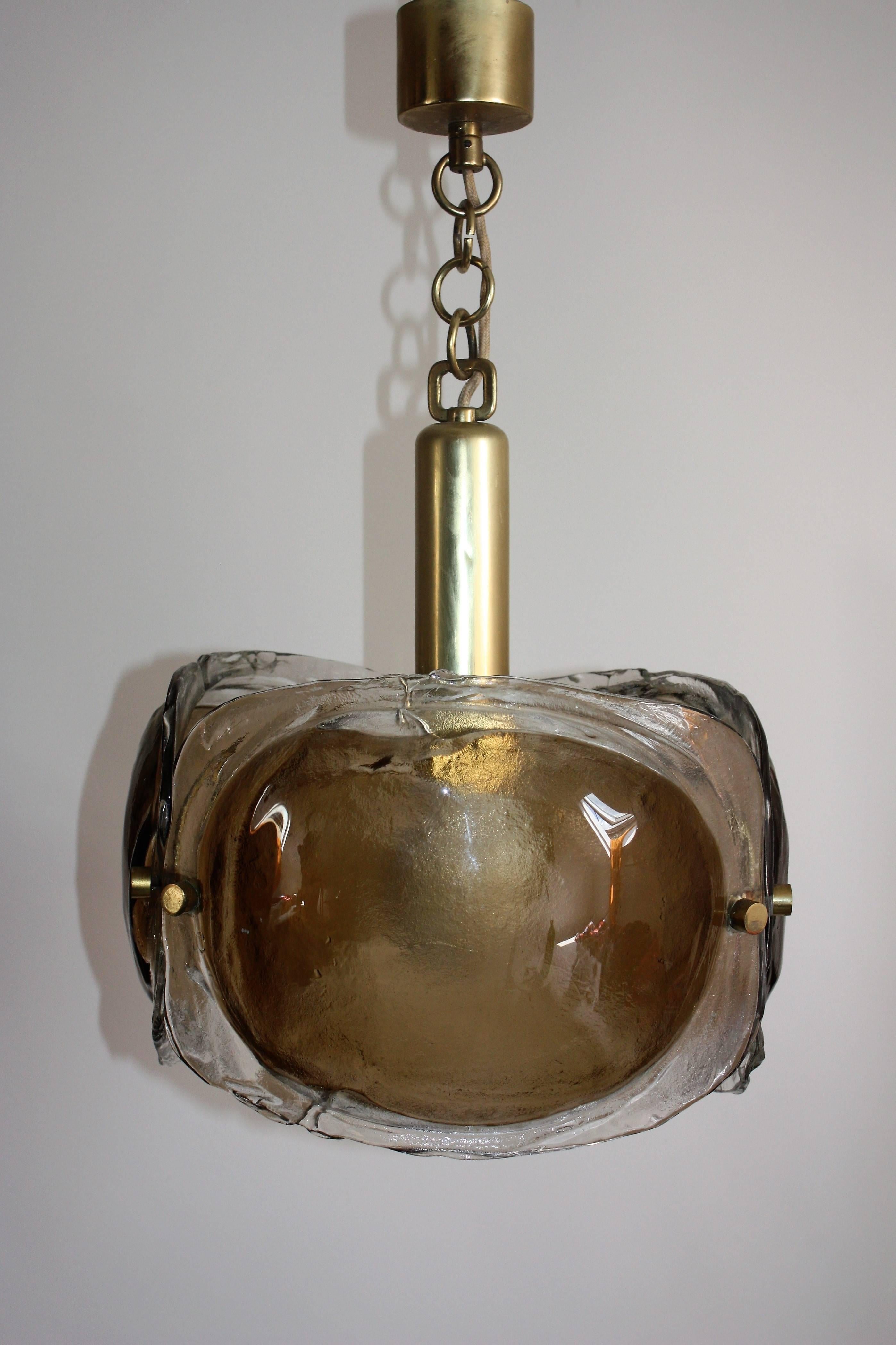 Mid-Century Glass Chandelier by Kaiser, Germany, circa 1960s 2