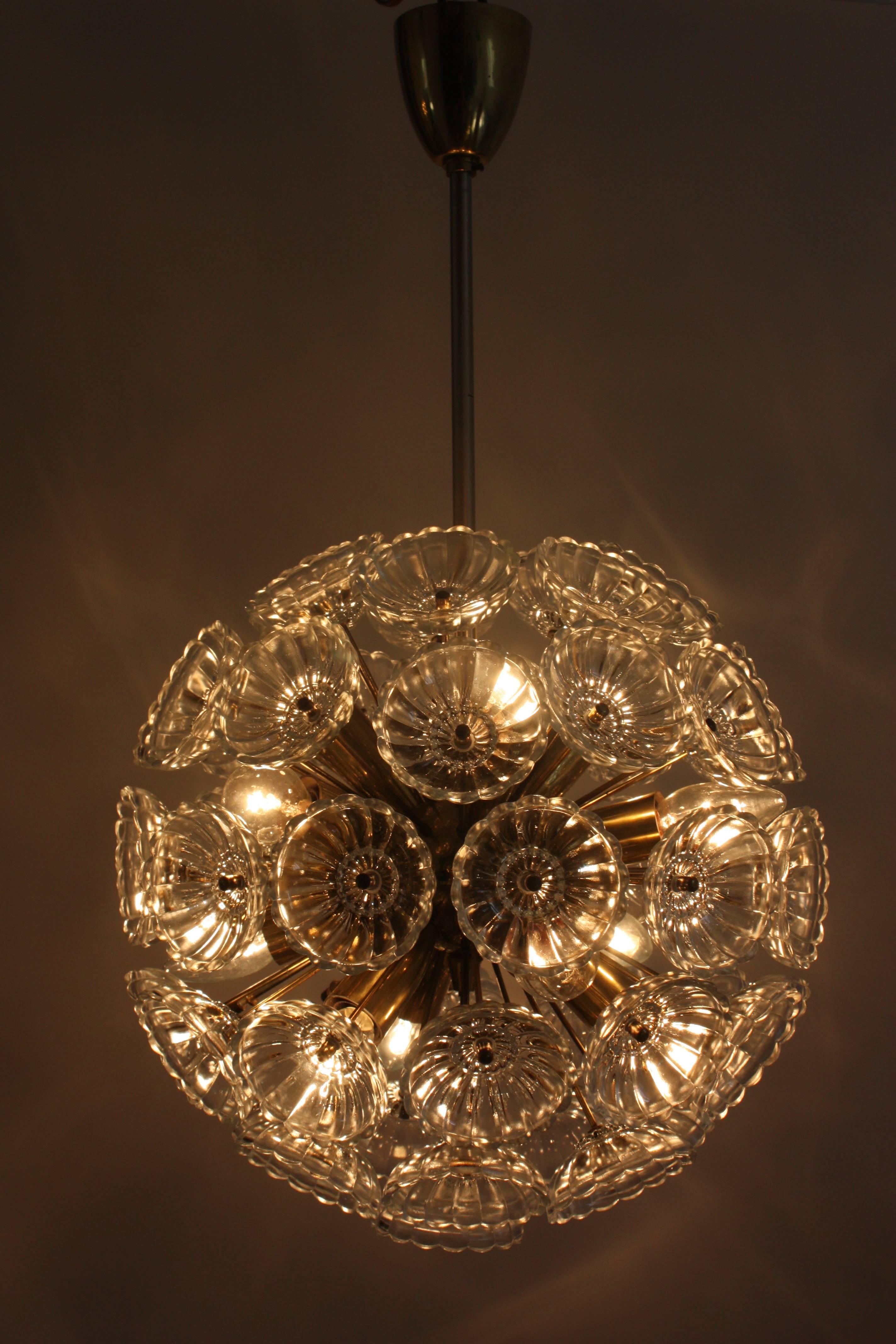 Mid-Century Modern Sputnik Glass Chandelier, Germany, circa 1960s