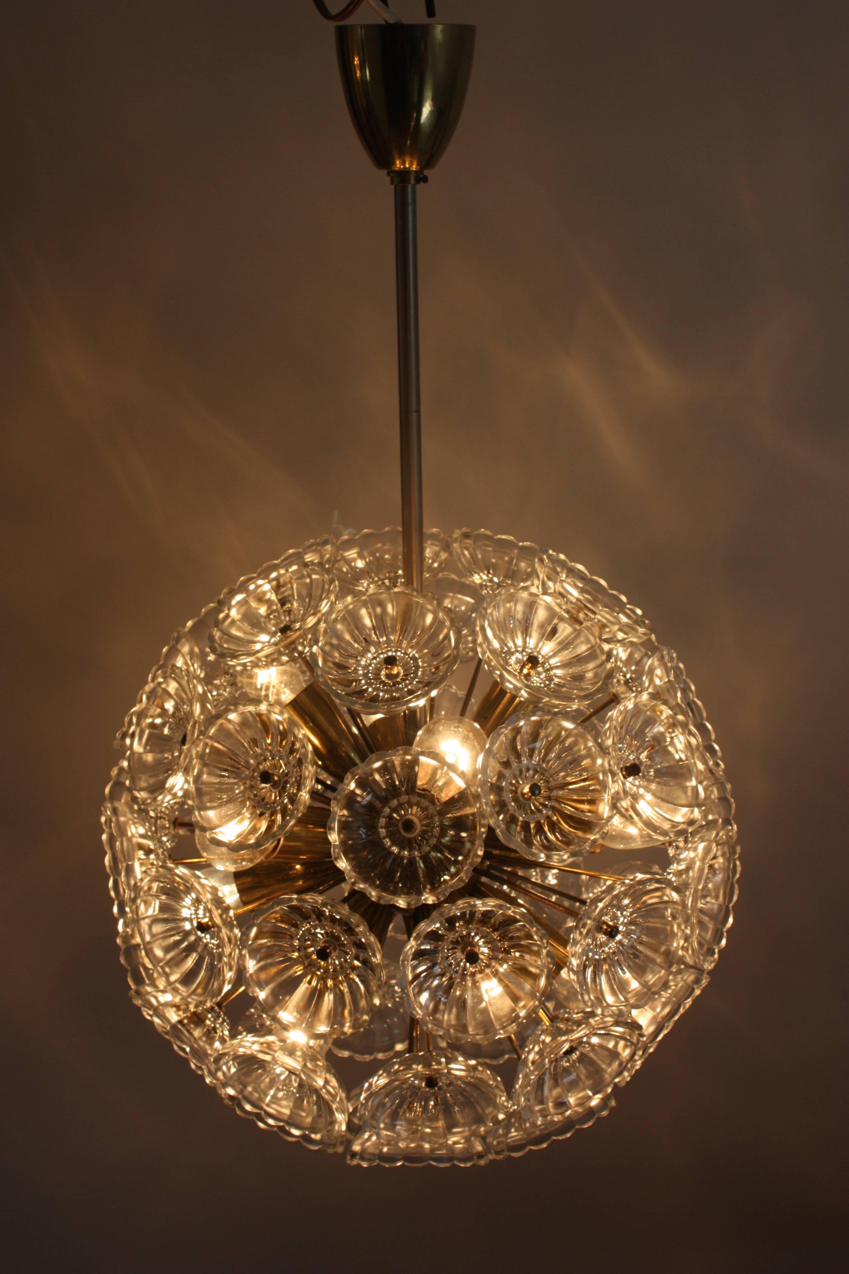 Mid-20th Century Sputnik Glass Chandelier, Germany, circa 1960s