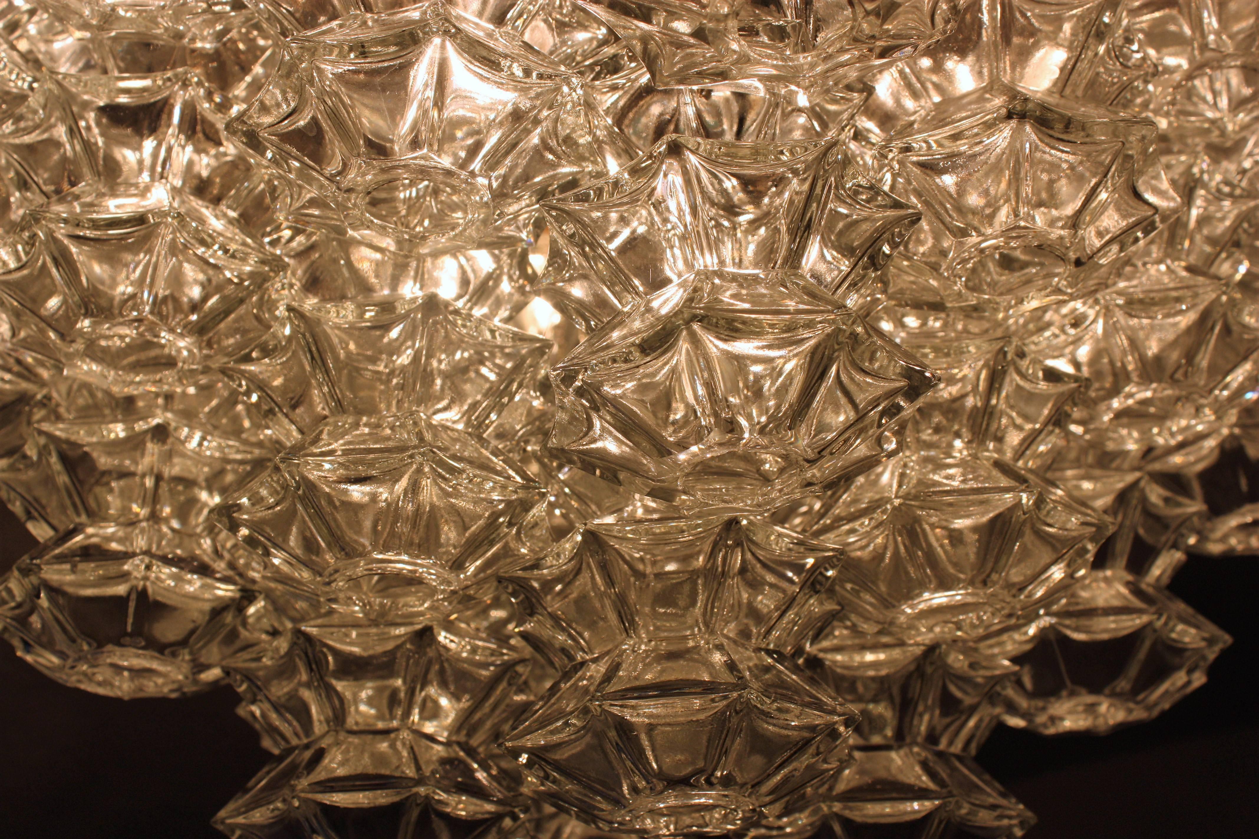 Große quadratische Einbaubeleuchtung „ Pagode“ von Kalmar, Nickel und Glas, ca. 1970er Jahre im Angebot 2
