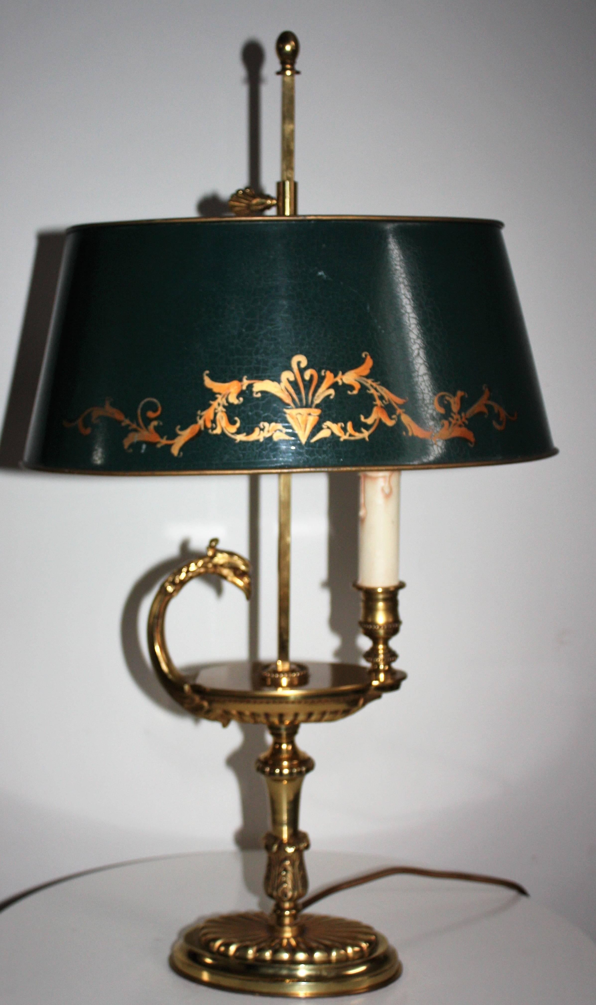 Mid-20th Century Grand Empire Style Bouillotte Lamp by Maison Lucien Gau, Paris, France 