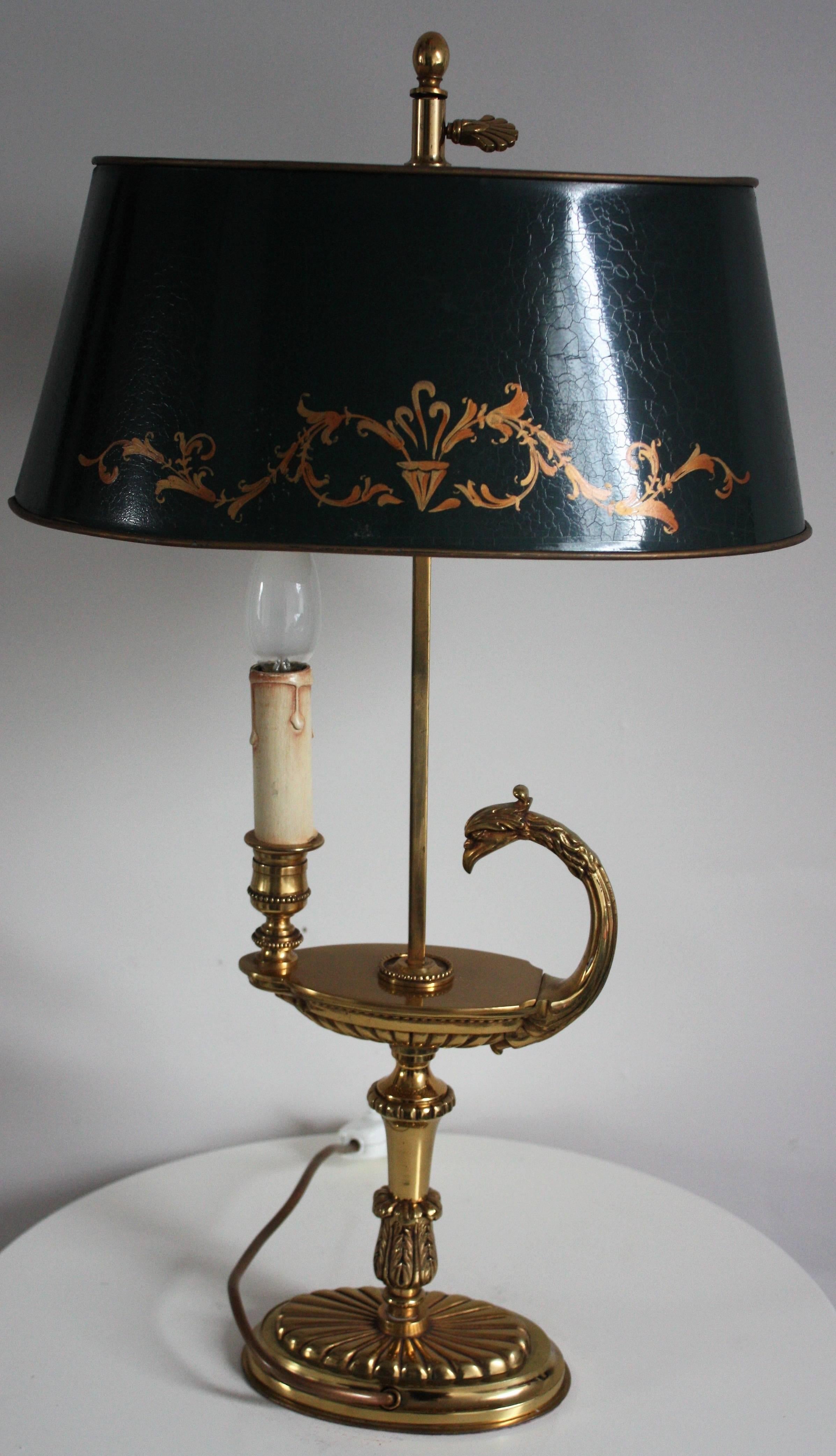 Grand Empire Style Bouillotte Lamp by Maison Lucien Gau, Paris, France  1