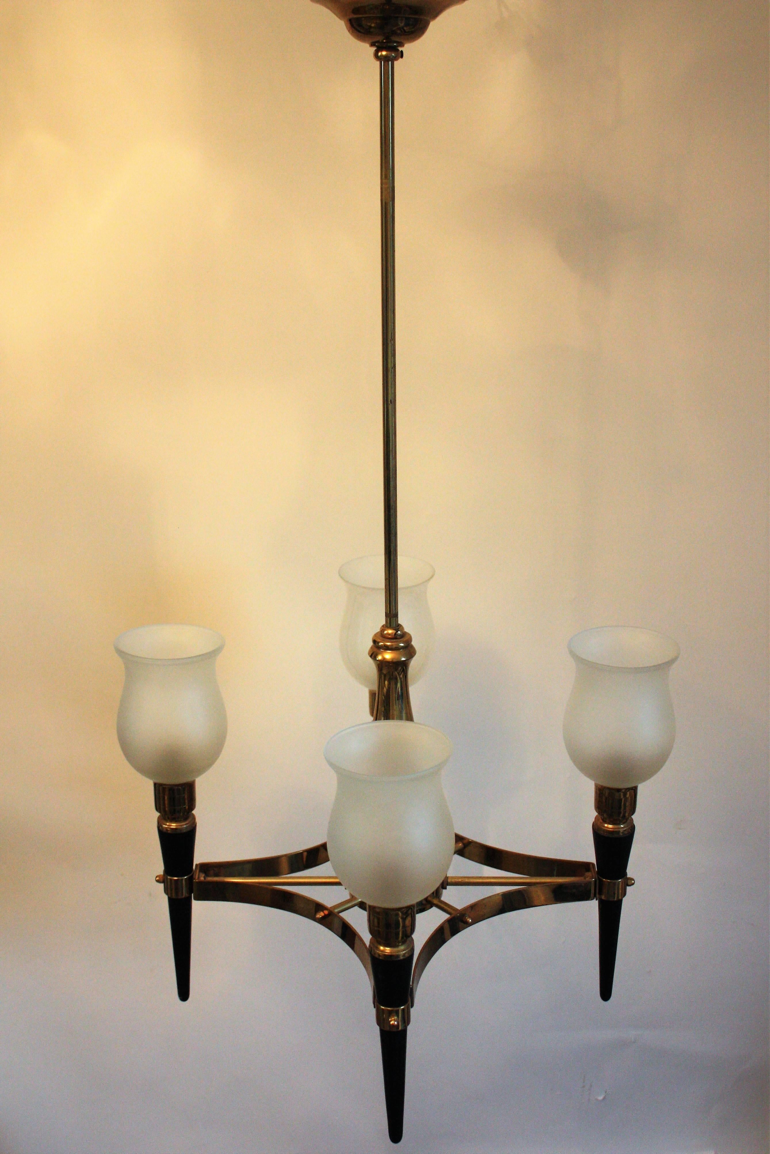 Four-Light Chandelier by Maison Jansen, France, circa 1950s 1