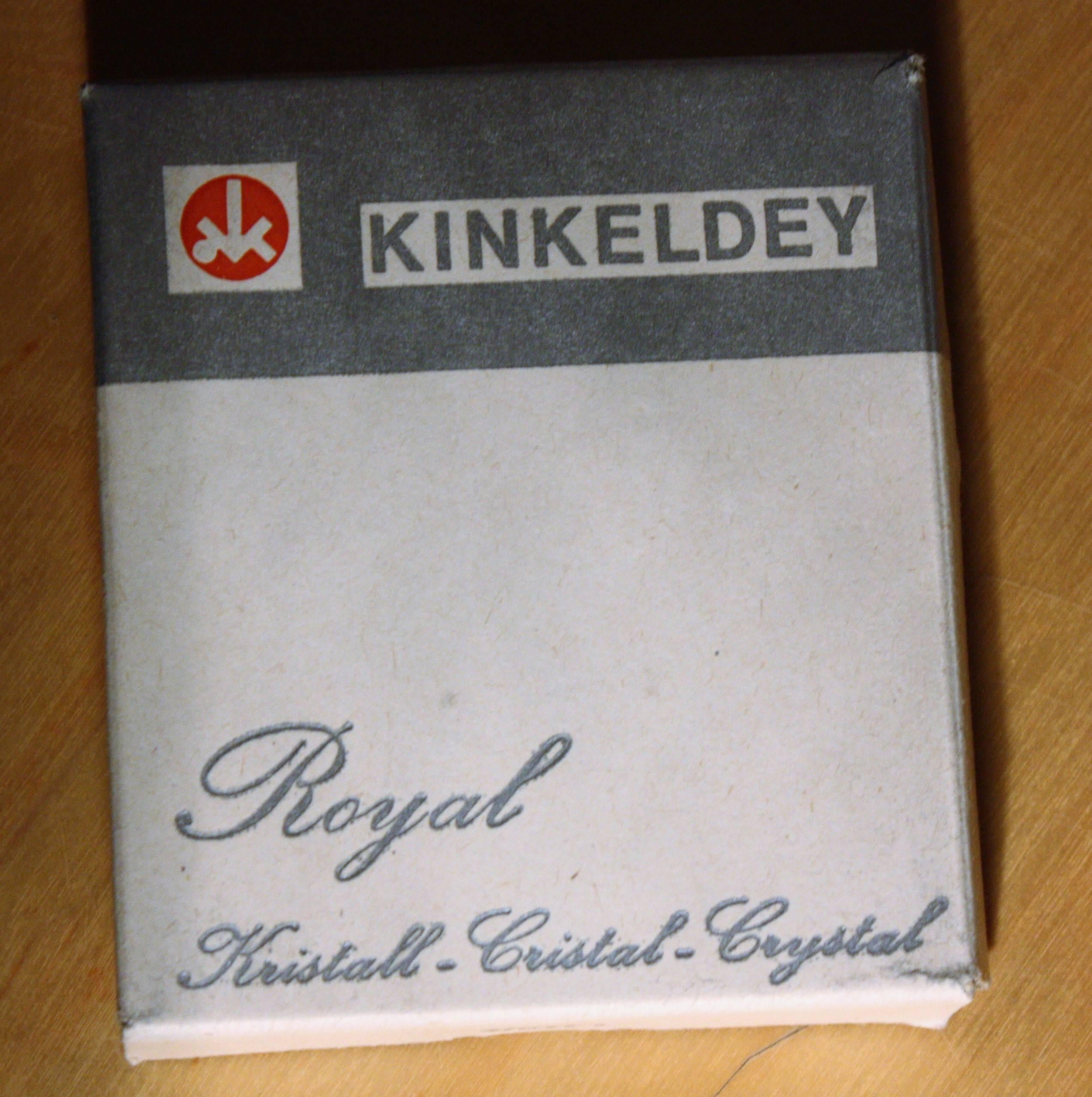 German Large Kinkeldey Chandelier Royal Hexagonal Crystal and Gilt Brass, 1960s