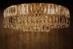 Huge Gilt Brass and Glass Flush Mount by Palwa, 1960s, Germany