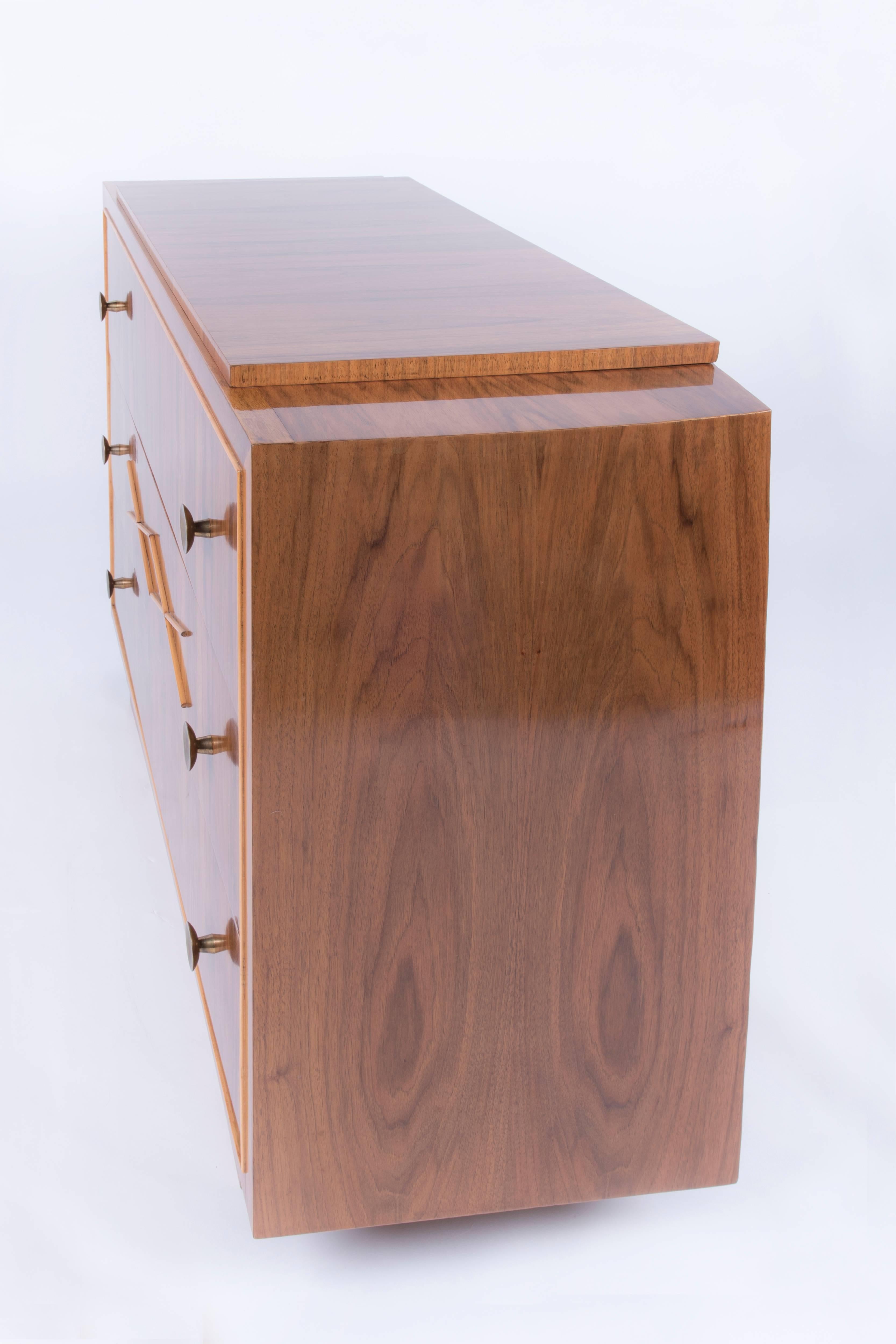 Polished Art Deco Chest of Drawers by De Coene