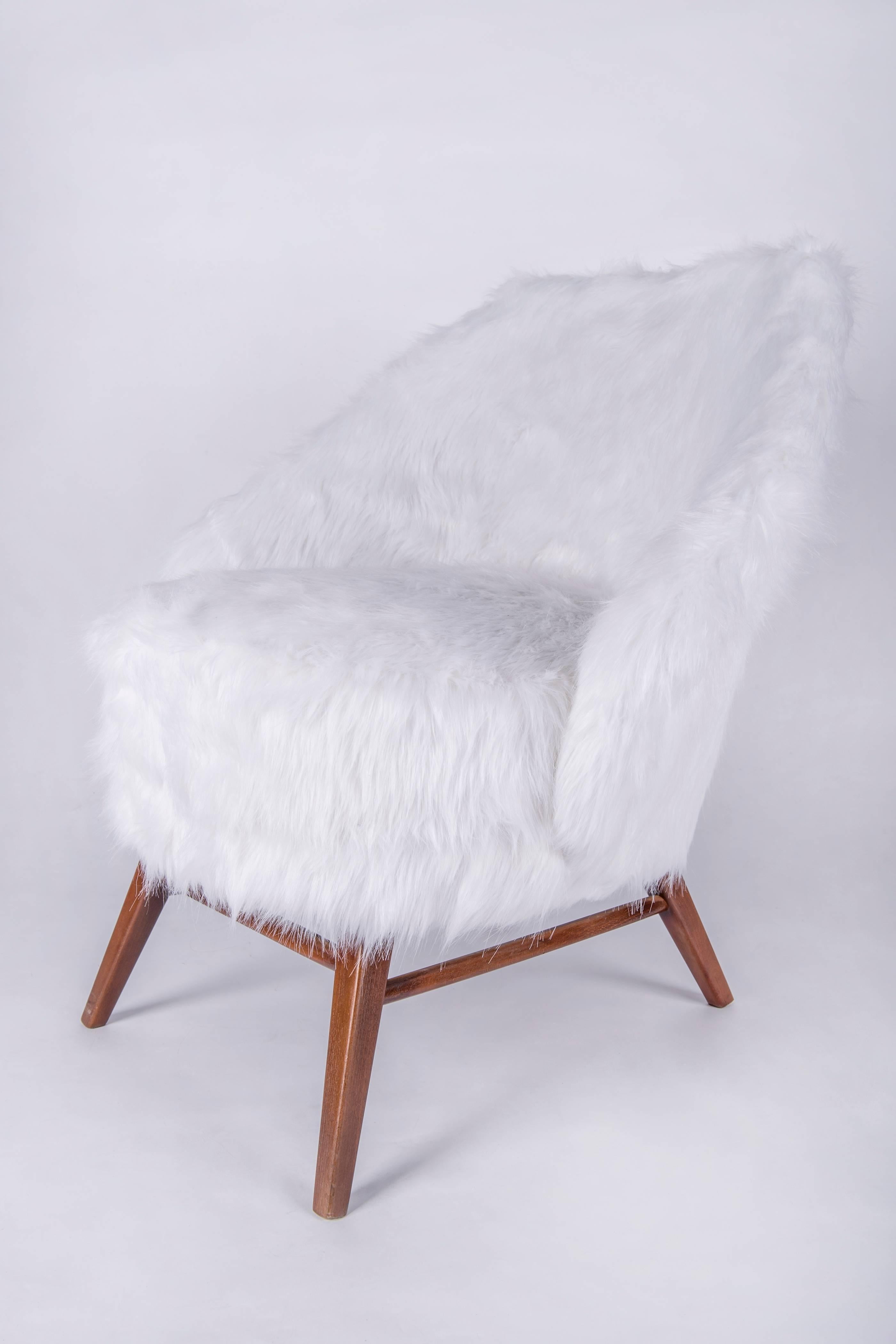 Mid-20th Century 1950s Faux Fur Armchairs For Sale