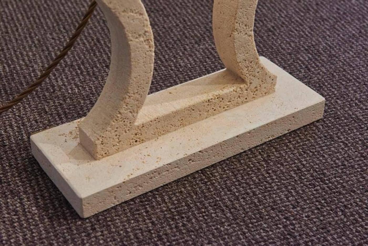 Contemporary Travertine Table Lamp For Sale