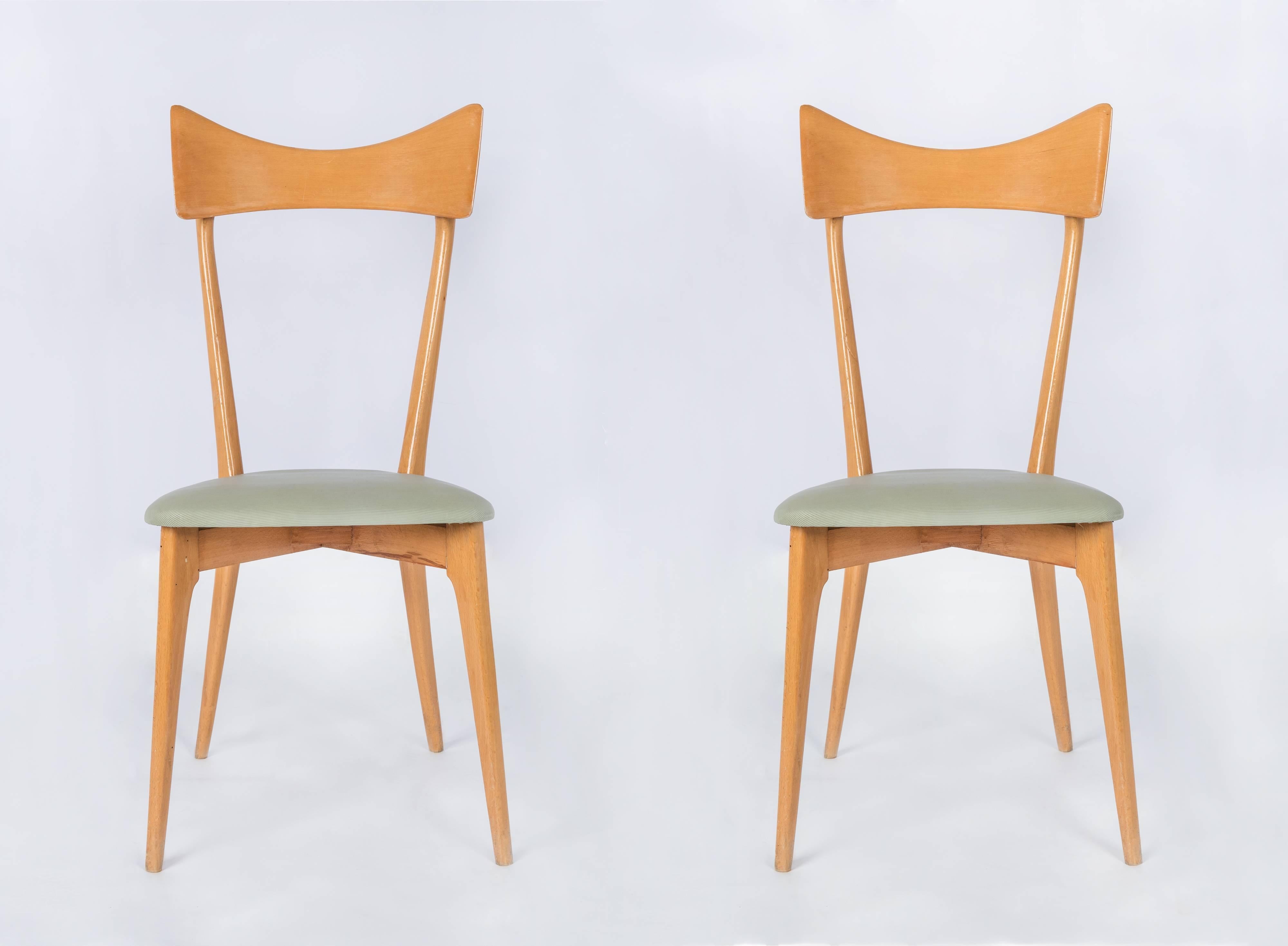 Set of Six Ico Parisi Dining Chairs For Sale 1