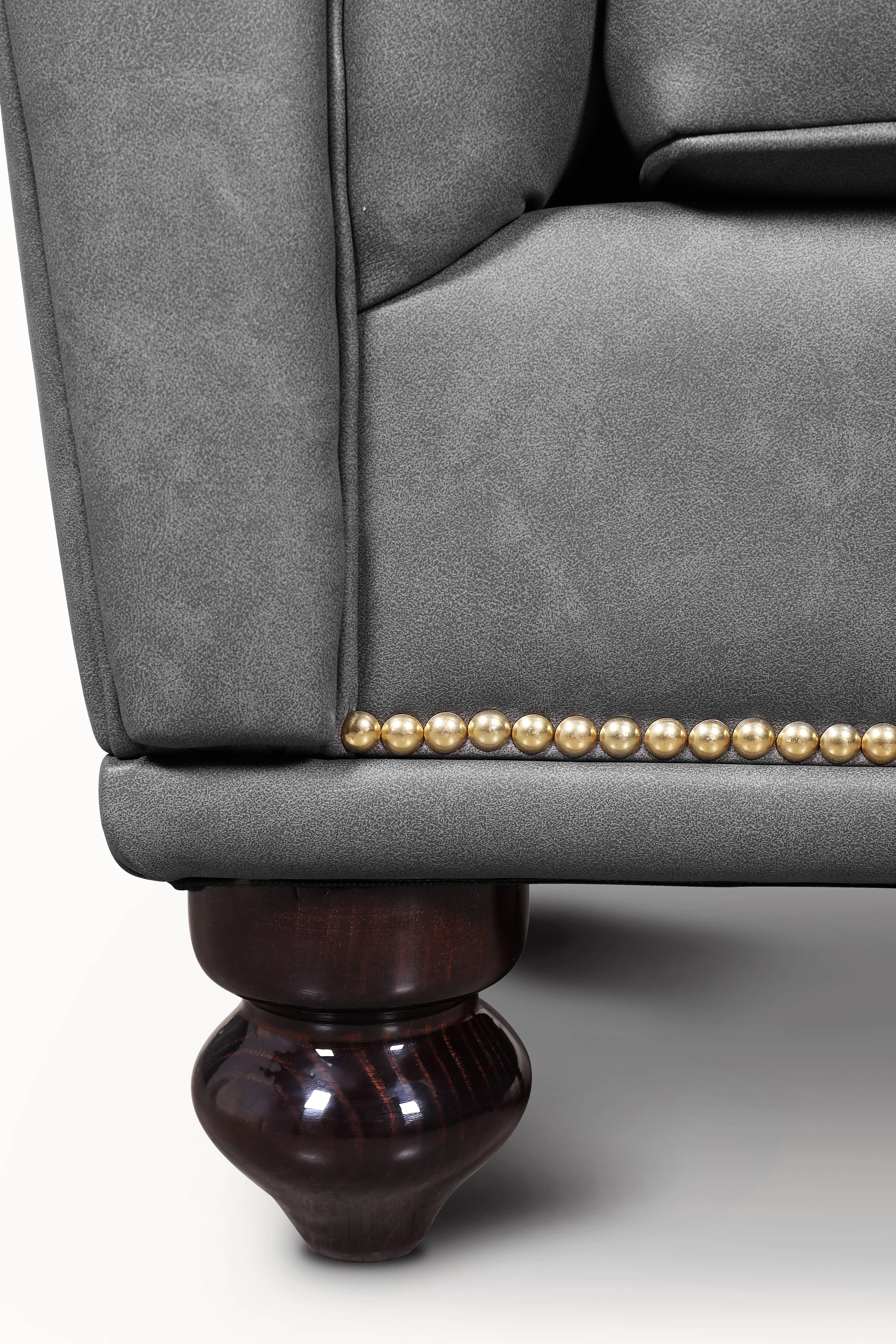 Contemporary Modern Restyling of the Early 19th Century British Chesterfield Leather Armchair