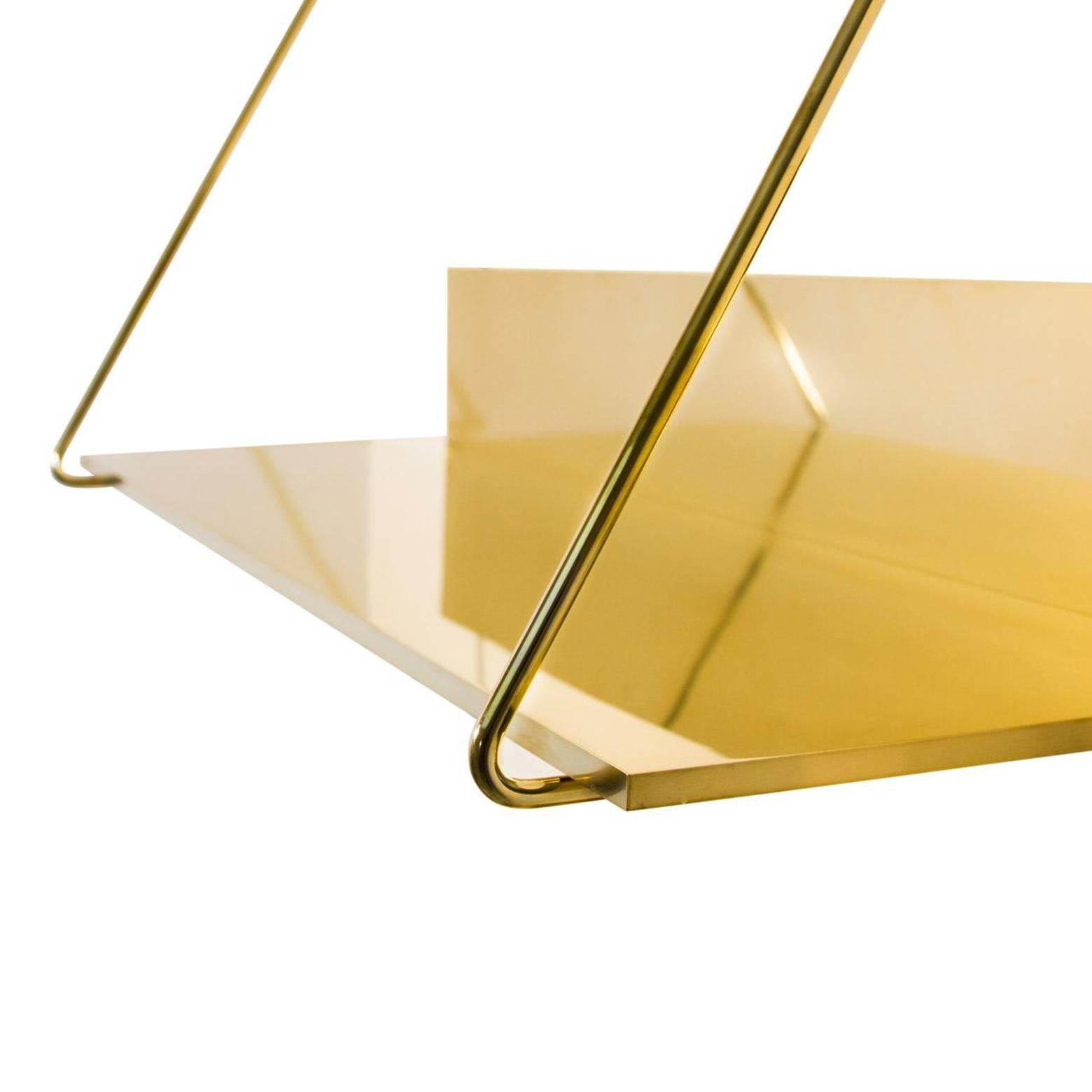 The beauty and simplicity of the MMXVICS solid polished brass shelf design make it a perfect complement for living, bed, bath or office areas. Price per piece.