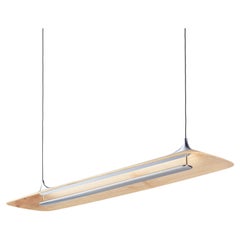 21st Century Handcrafted Scandinavian Ceiling Light in Ash and Chromed Brass