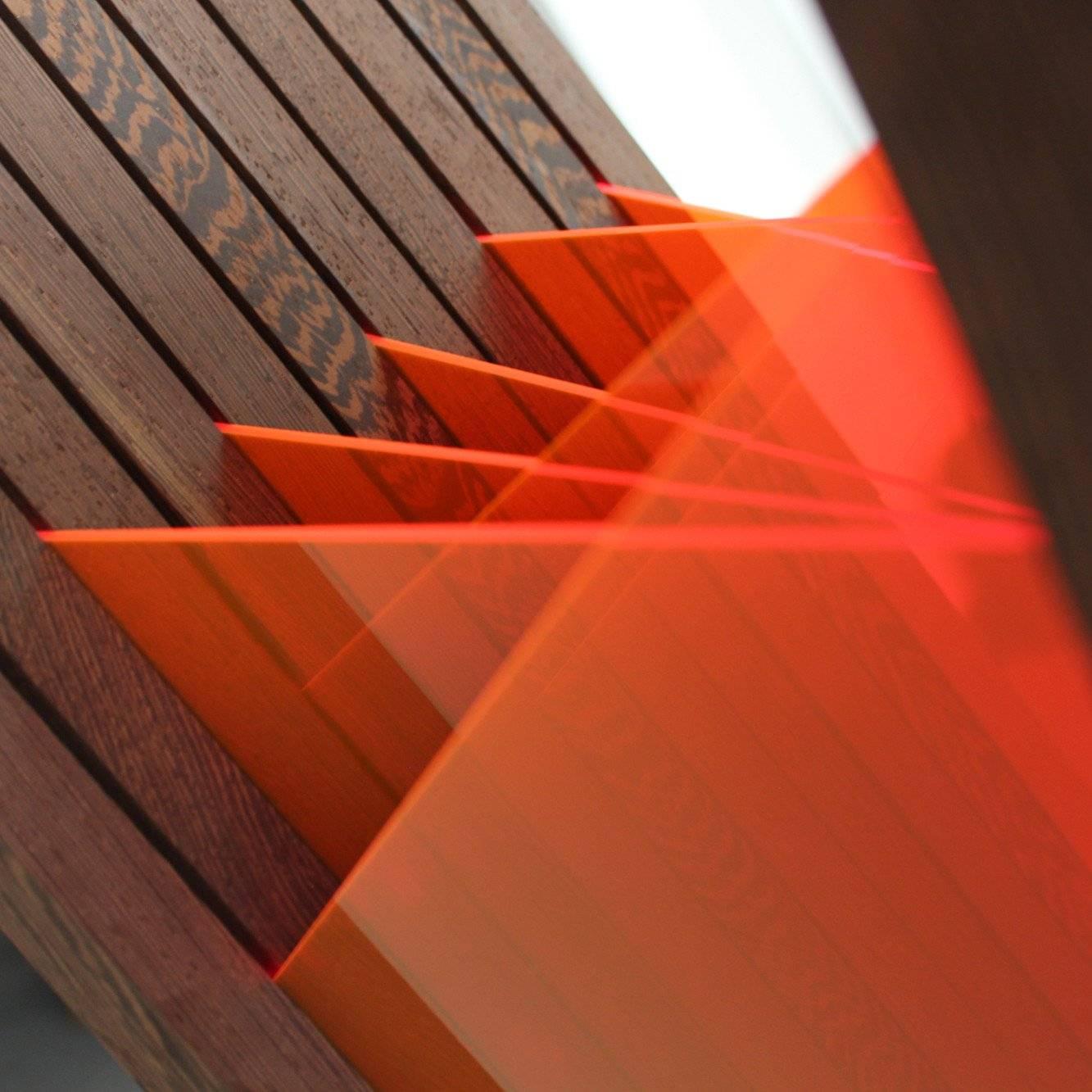 French Limited Edition Series LED and Natural Light Reflecting Floor Lamp Sculpture For Sale