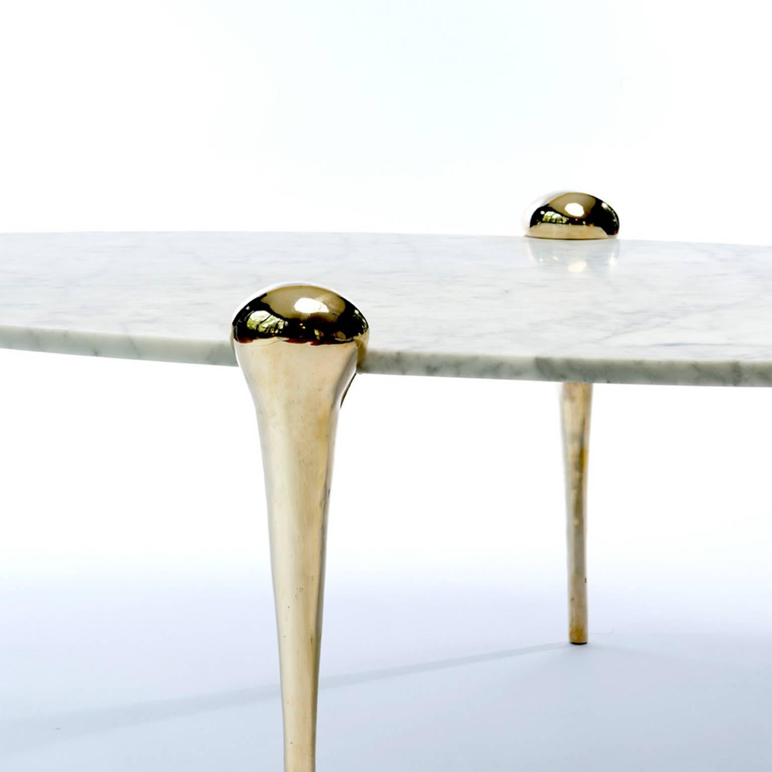 marble and bronze coffee table