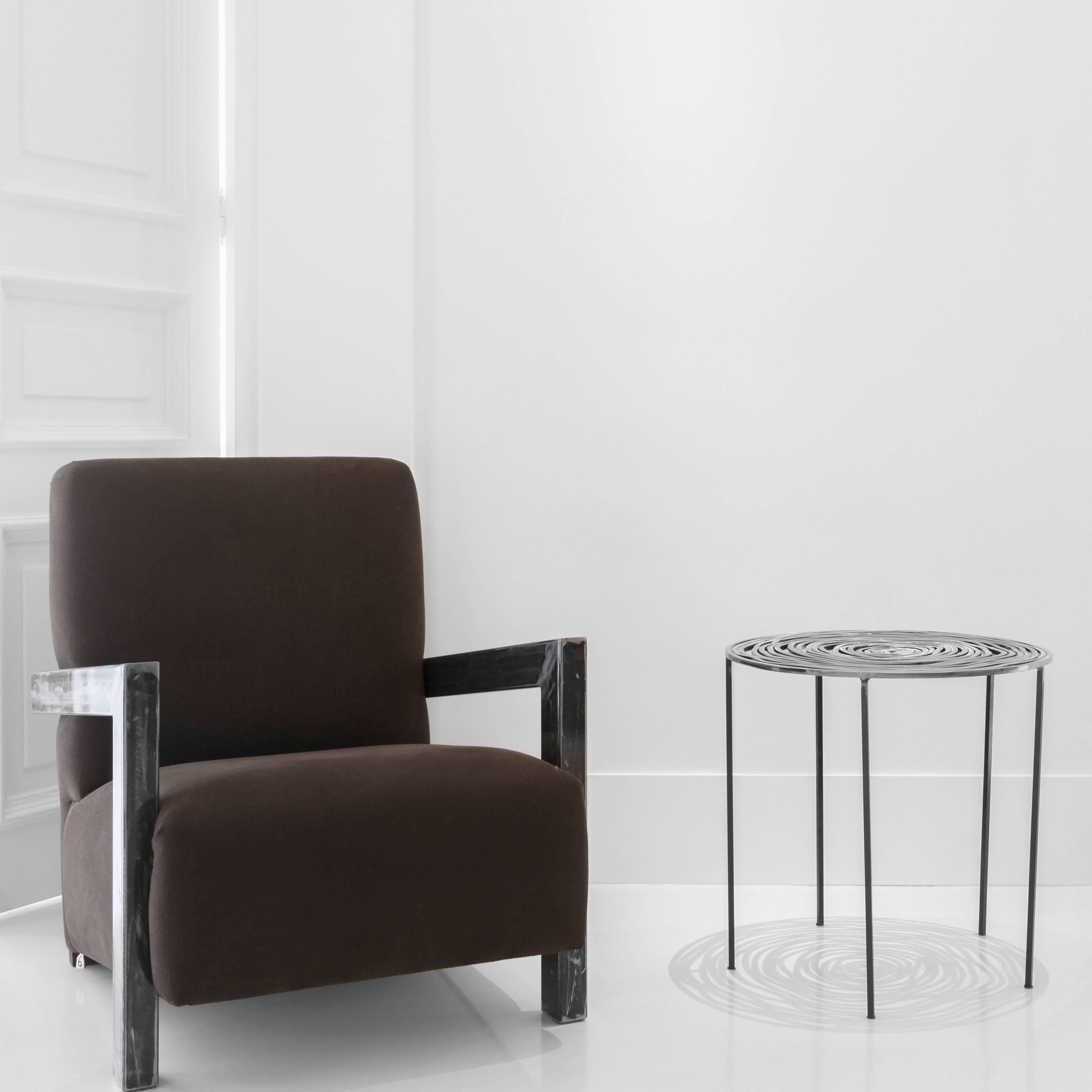 Brushed Eclipse Side Table For Sale