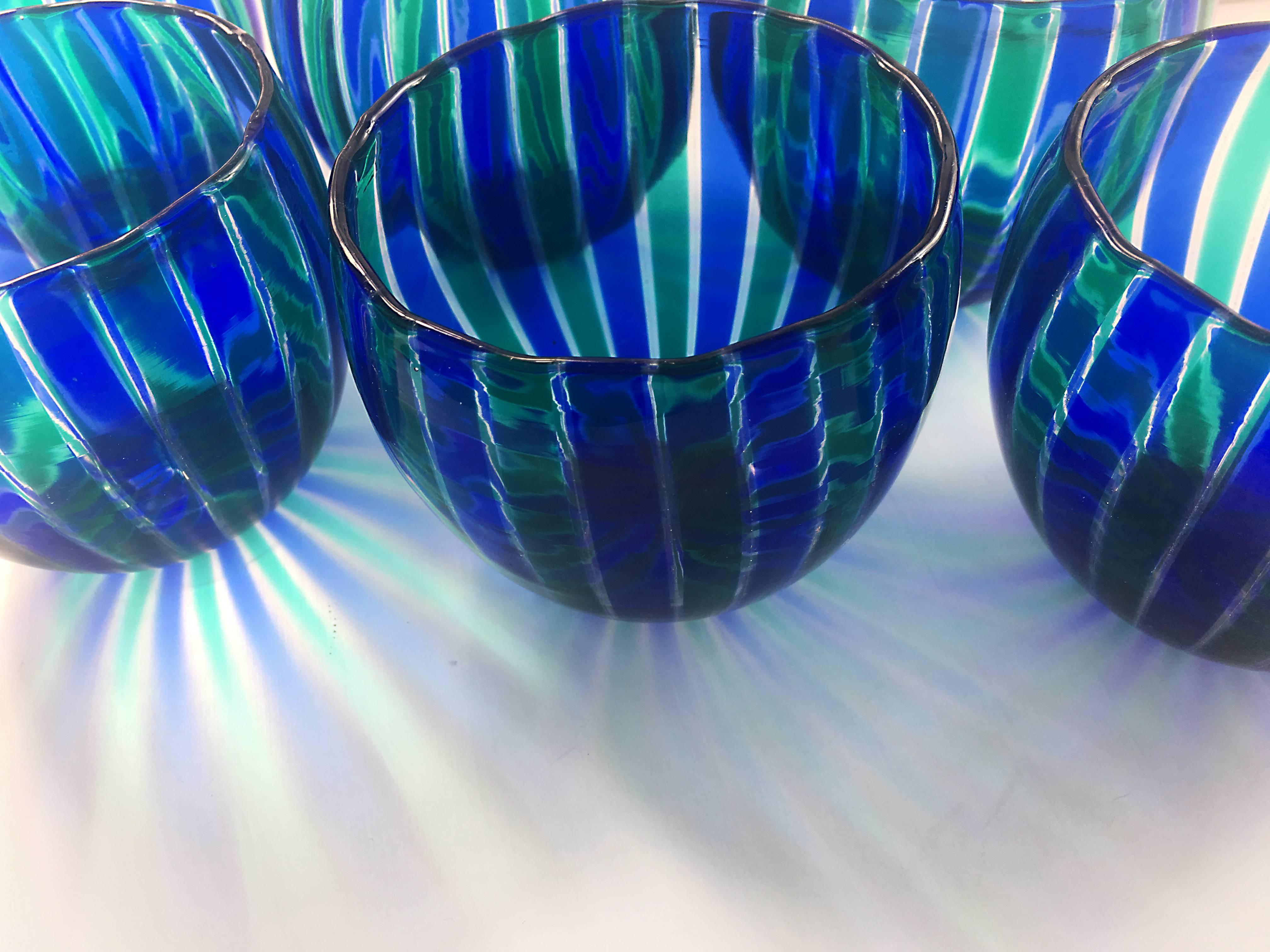 Gio Ponti Venini Murano Glass Carafe Set 1