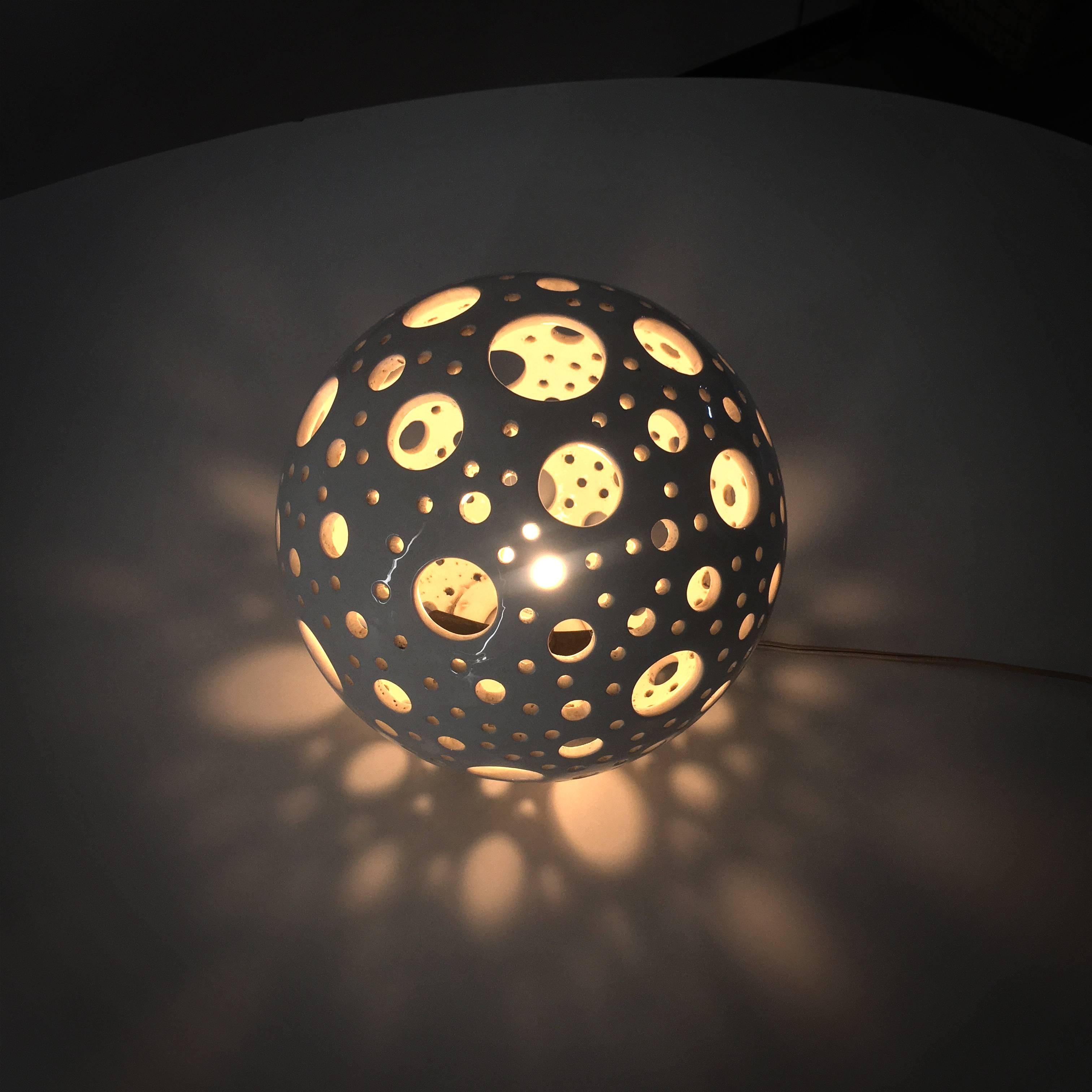 20th Century Ceramics Spherical Table Lamp