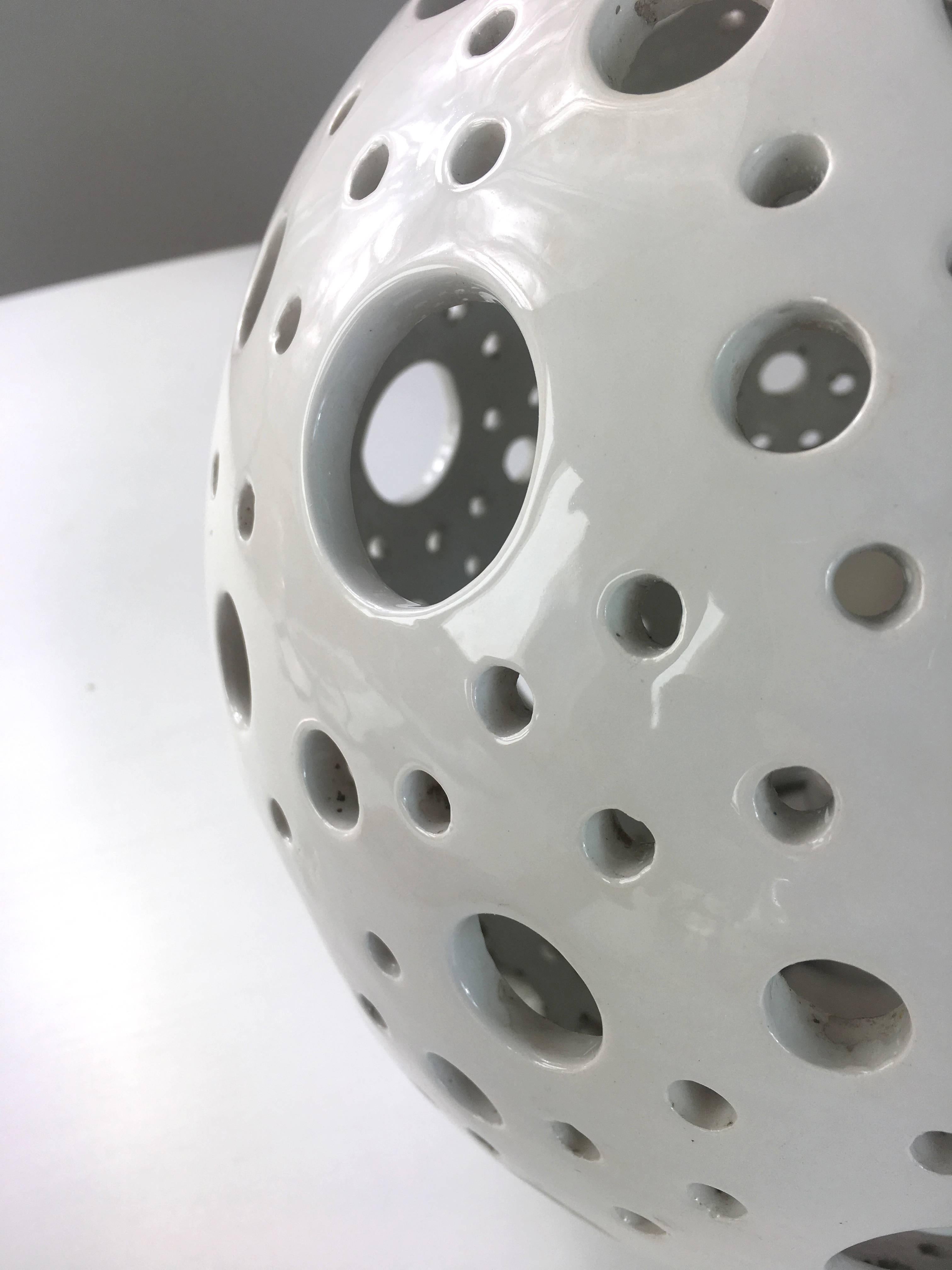 Italian Ceramics Spherical Table Lamp