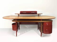 Rare Johnson Wax One Desk and Chair by Frank Lloyd Wright for Cassina
