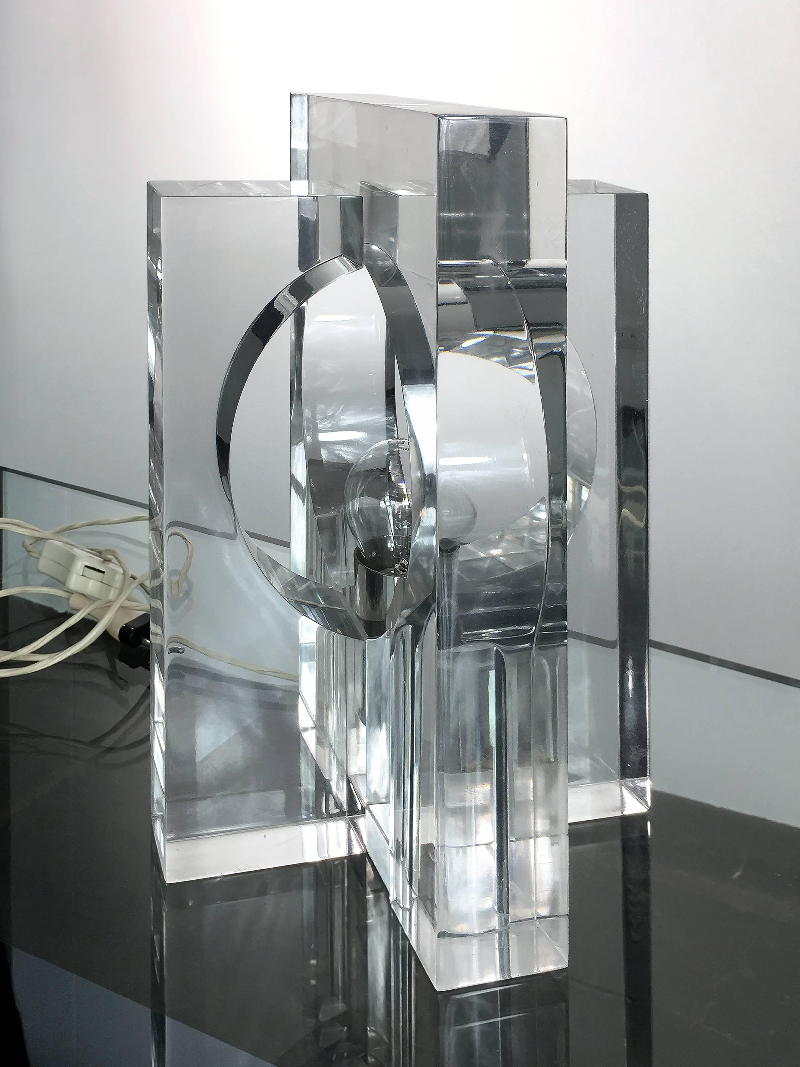 Italian Transparent Plexiglass Lamp