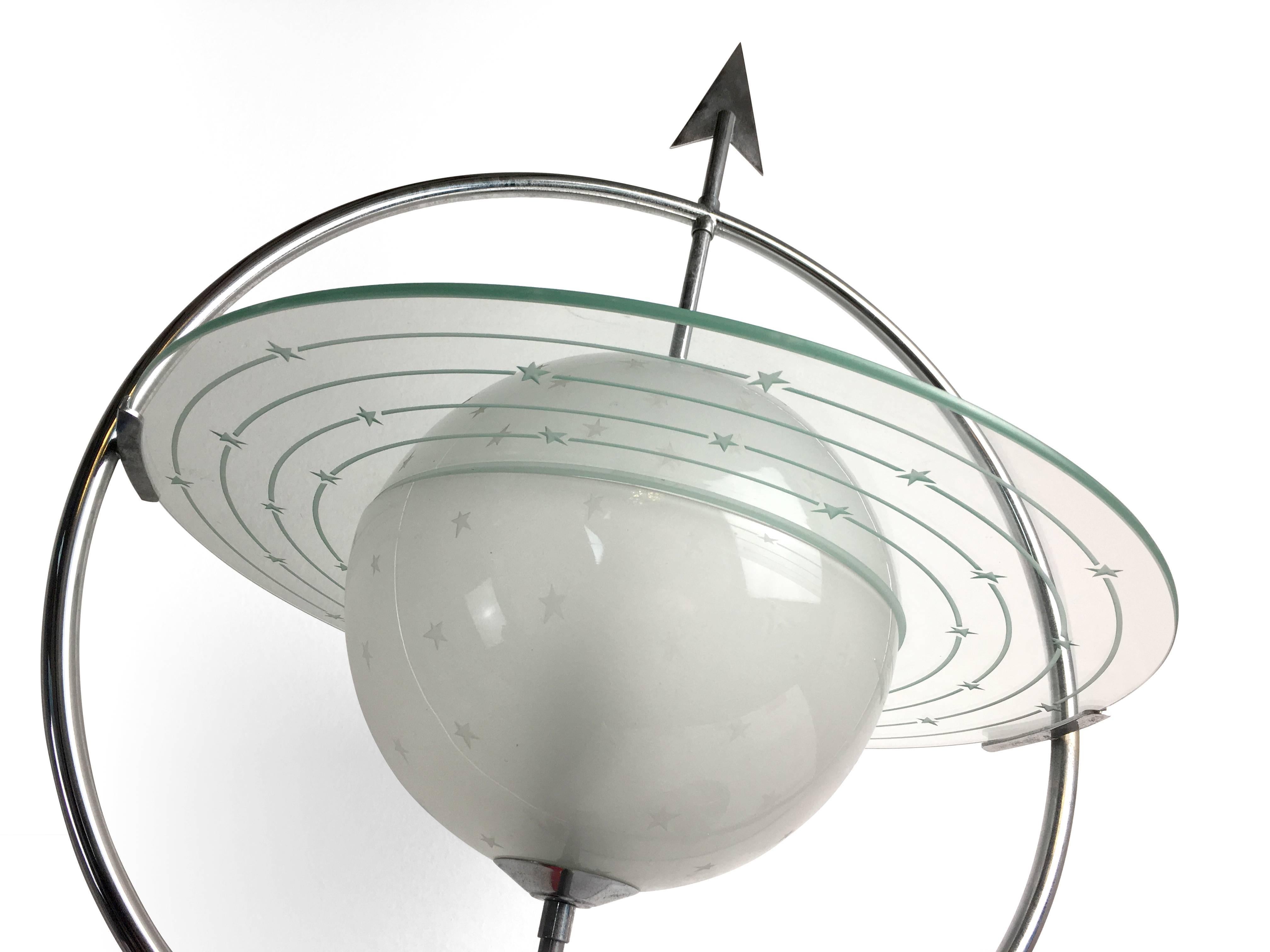 Modern Saturn Table Glass Lamp