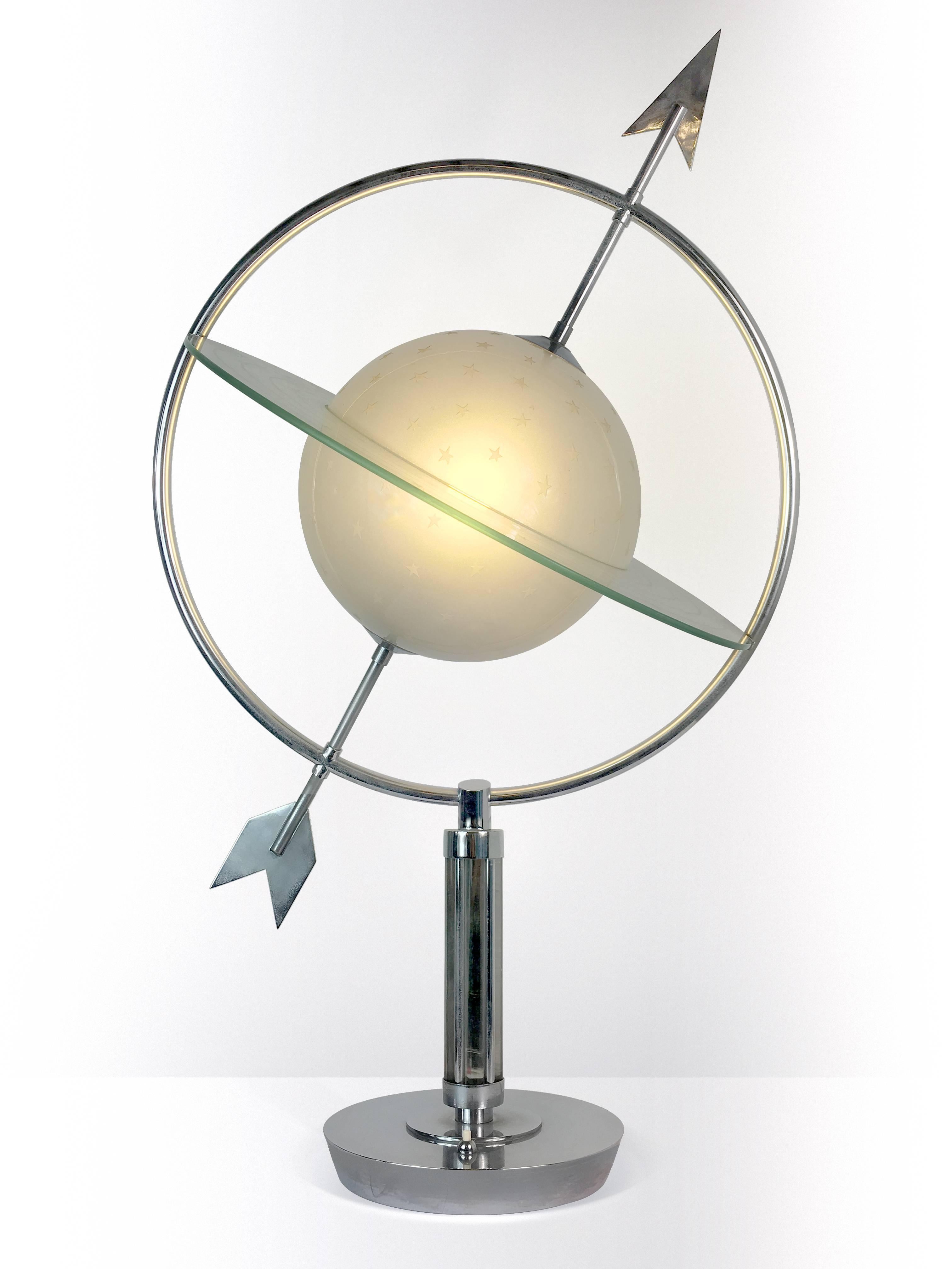 European Saturn Table Glass Lamp