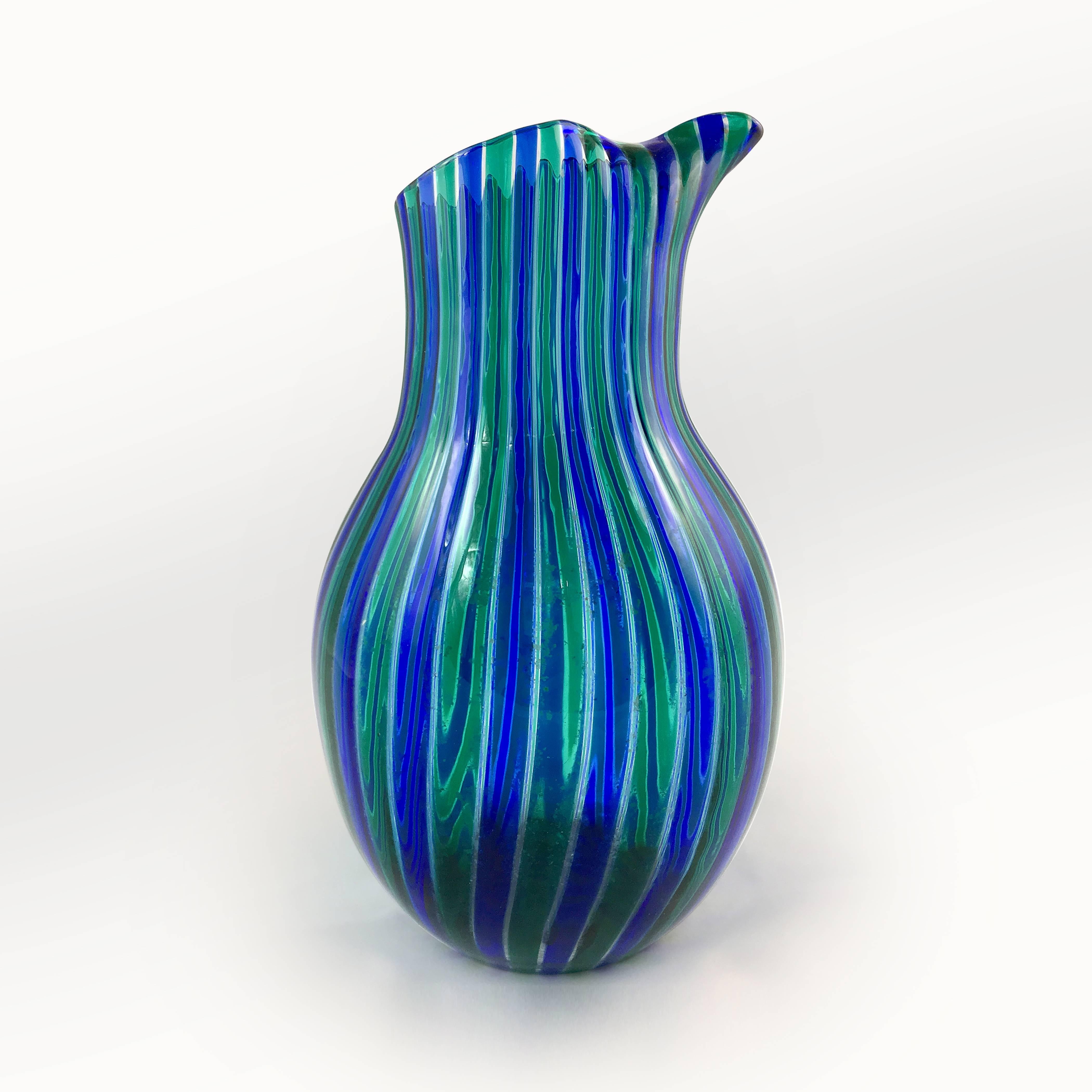 Modern Gio Ponti Venini Murano Glass Carafe Set