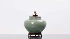Knud Andersen and Carl Halier Large Celadon Lidded Jar