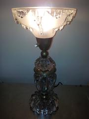 Sublime French Glass Table Lamp Signed Ezan
