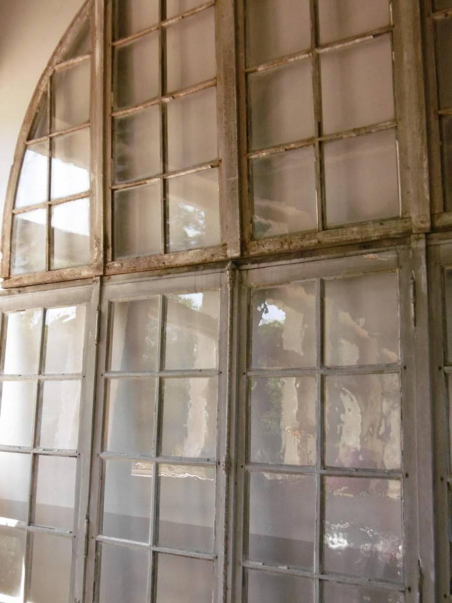 French Abbey Cloister Arcade Window Doors, Burgundy, France 19th Century