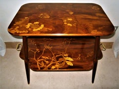 Unique Louis Majorelle French Art Nouveau Marquetry Table, Signed