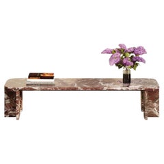Long Marble Coffee Table Rosso Lepanto