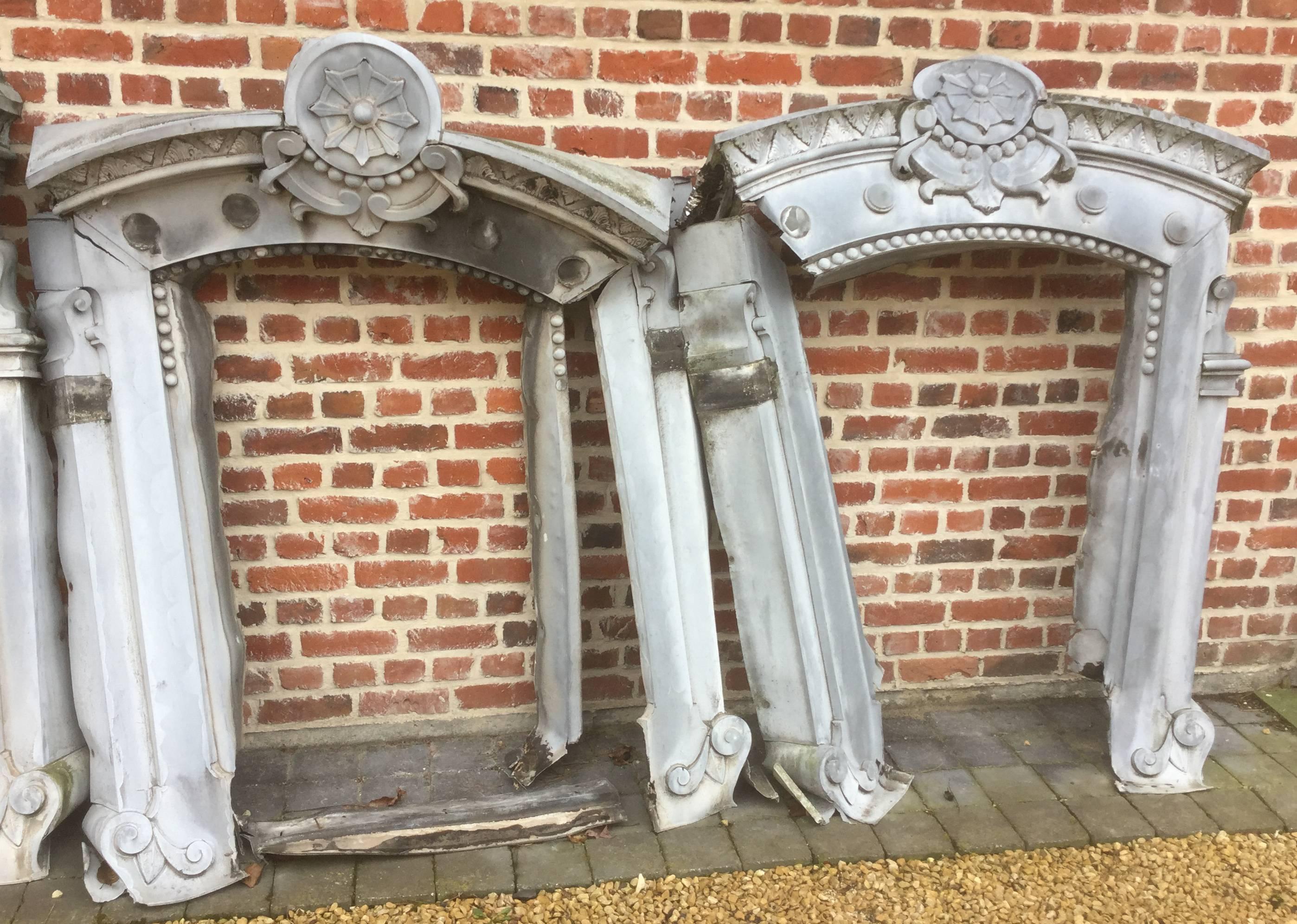 Rare, 19th Century Four Zinc Windows Frame, France  1