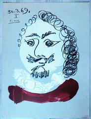 Picasso's Imaginary Portrait Signed and Dated Original Lithograph, France, 1969