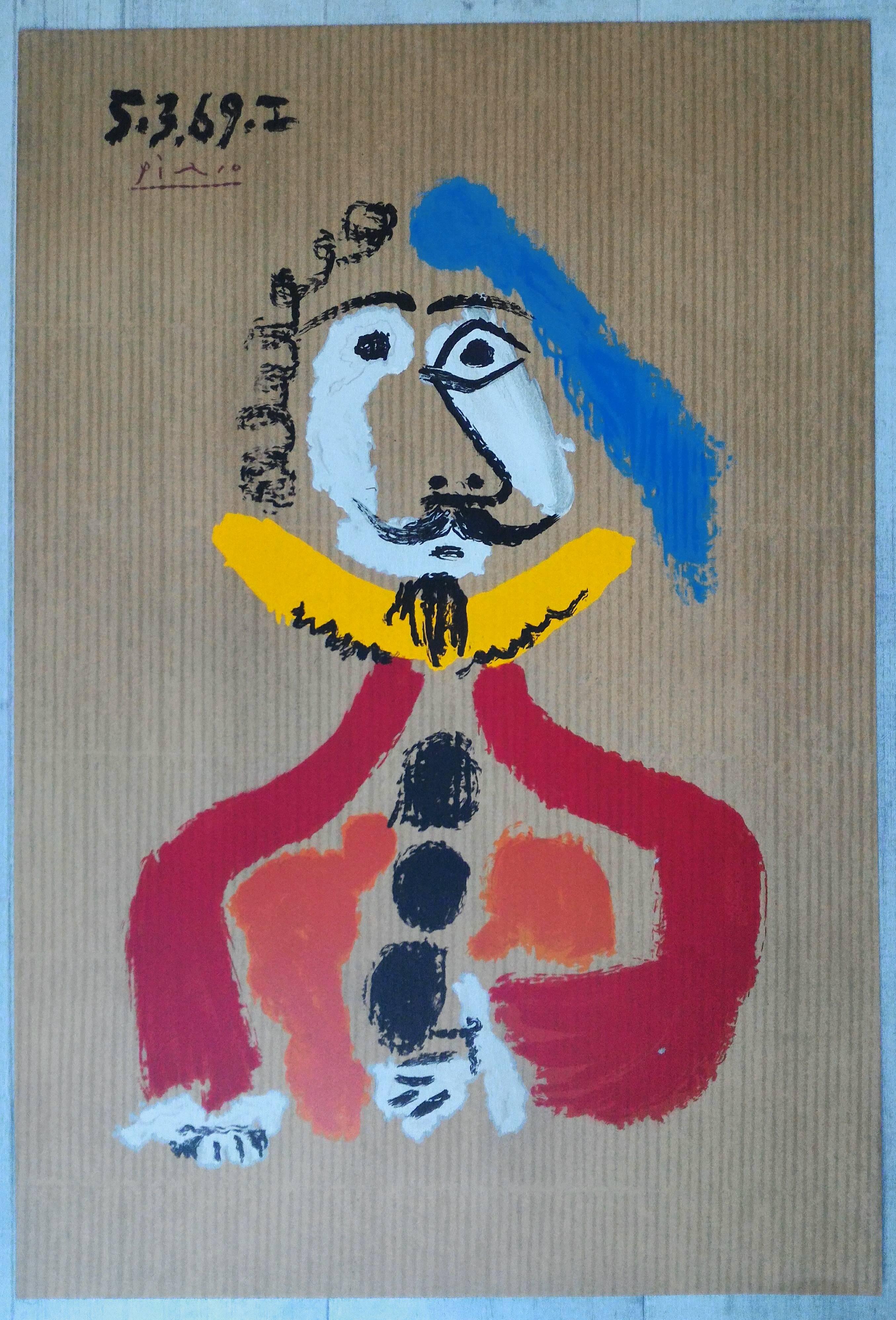 Beautiful Picasso's signed and dated original lithograph portrait imaginaire, France, 1969 made in a special and unique brown color paper.


Lithographe maker : Salinas
Paper: Papier Vélin d'Arches.
  