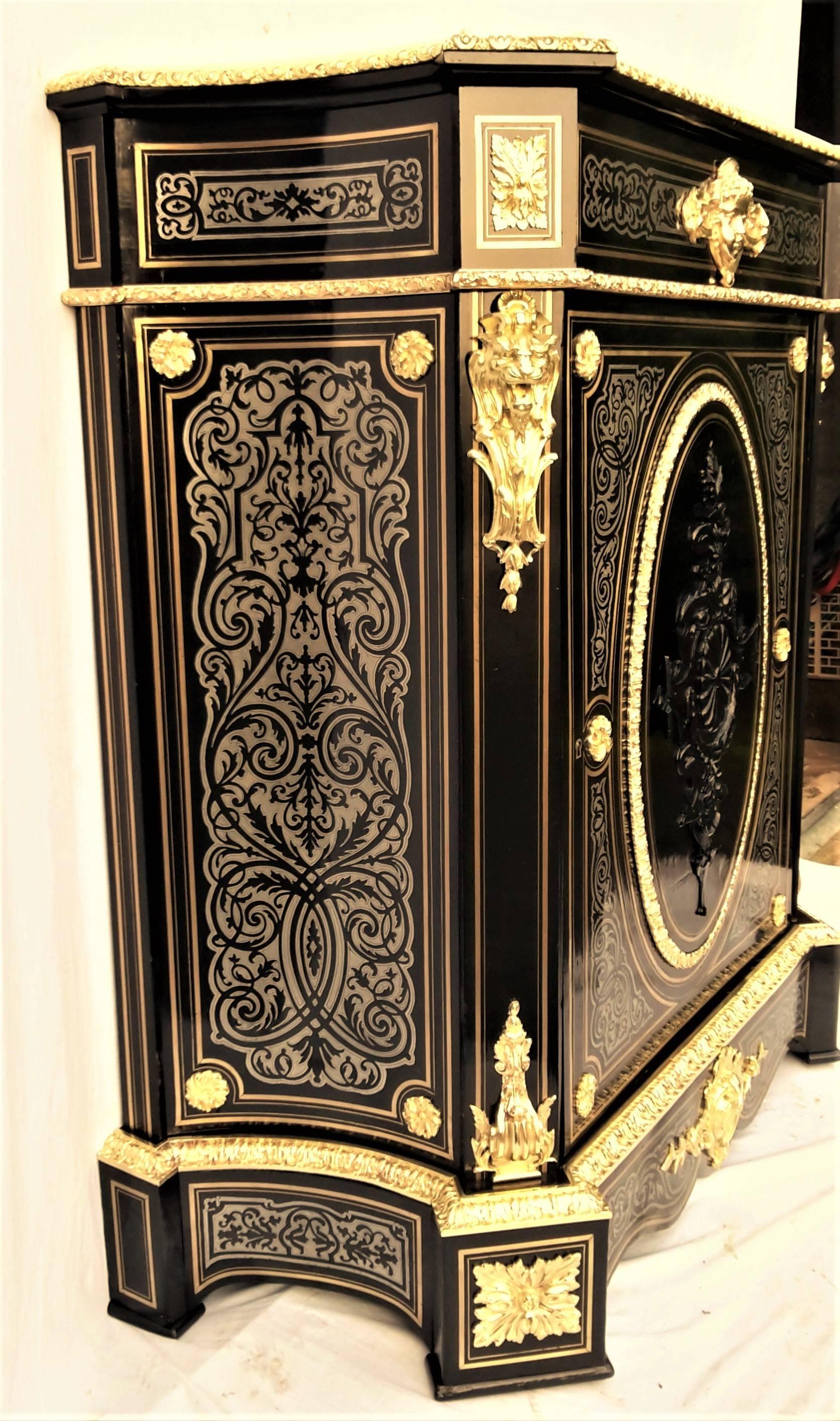 Cabinet Boulle Marquetry Napoleon III In Good Condition In Paris, FR