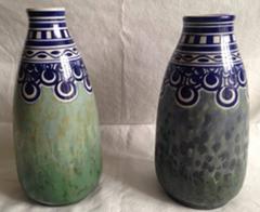 Pair of Beautiful Charles Catteau Art Deco Keramis Ceramique Vases, Belgium
