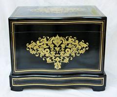 19th Century Complete Brass and Crystal Cave a Liqueur in Boulle Style, France